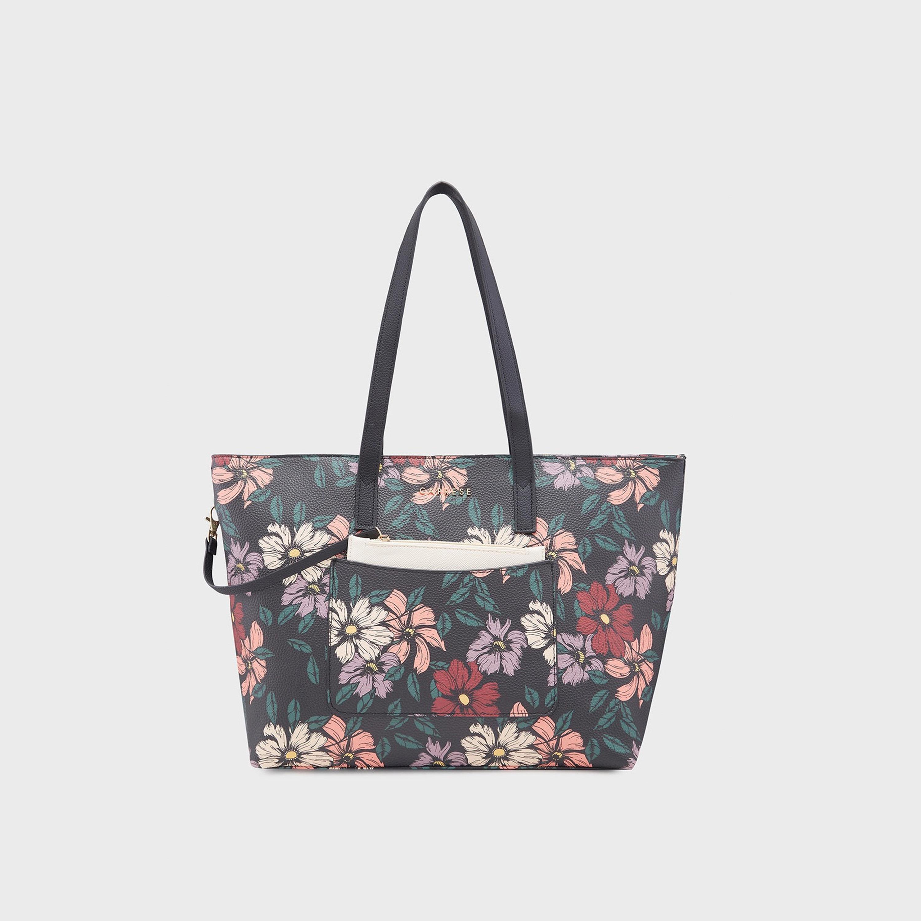 Caprese Printed Double-Handle Shoulder Bag with Zipper Closure | 36 x 31 x 13 cm-women-bagsandwallets-handbags-image-1