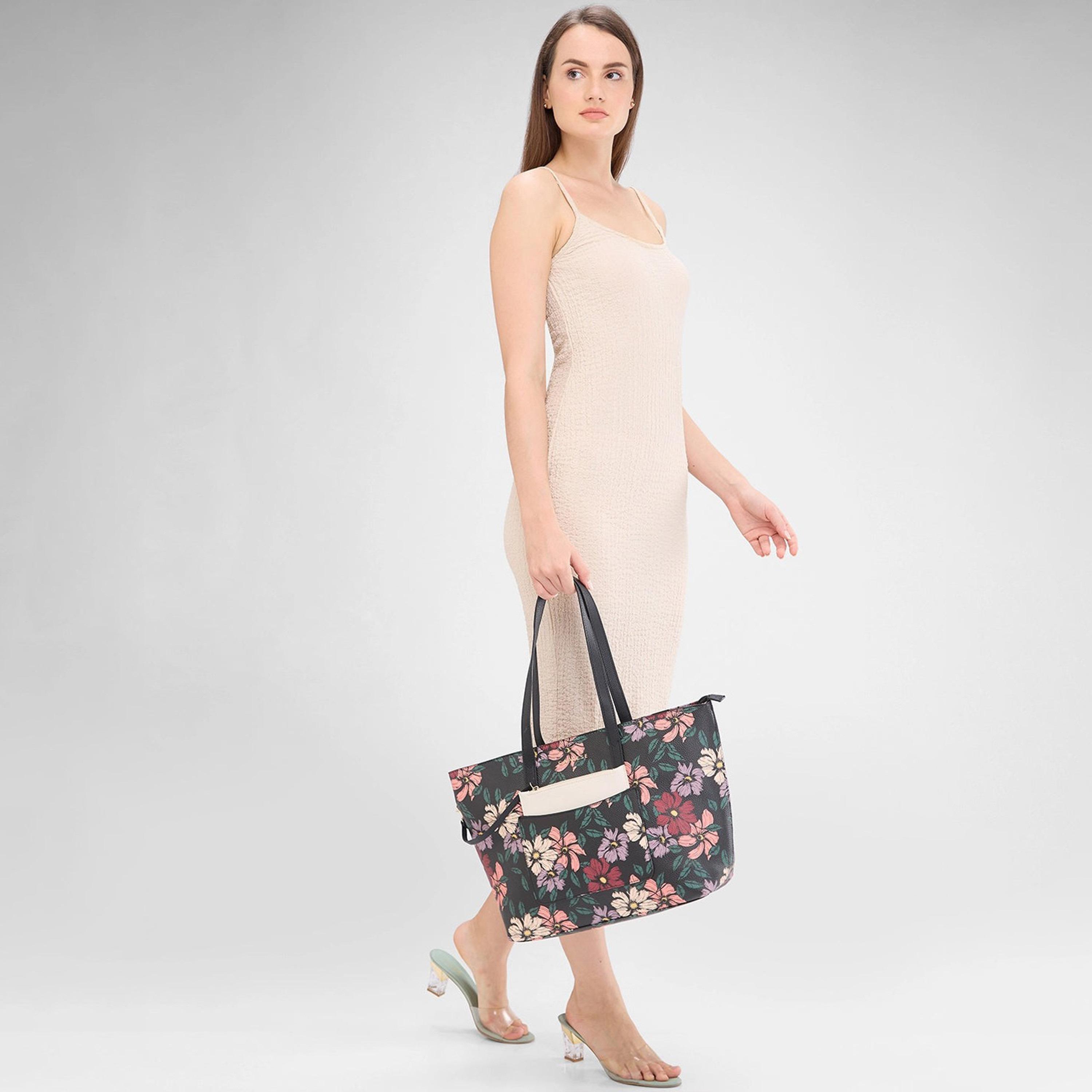 Caprese Printed Double-Handle Shoulder Bag with Zipper Closure | 36 x 31 x 13 cm-women-bagsandwallets-handbags-image-3