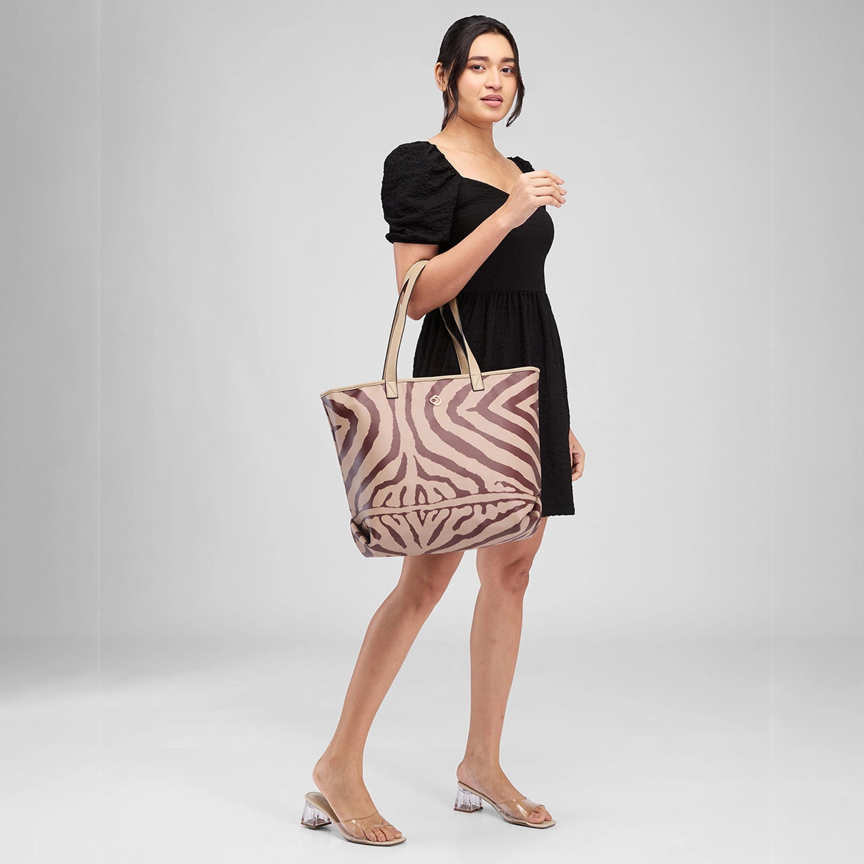 Caprese Animal Print Double-Handle Shoulder Bag with Zipper Closure | 47 x 29 x 13 cm-women-bagsandwallets-handbags-image-2
