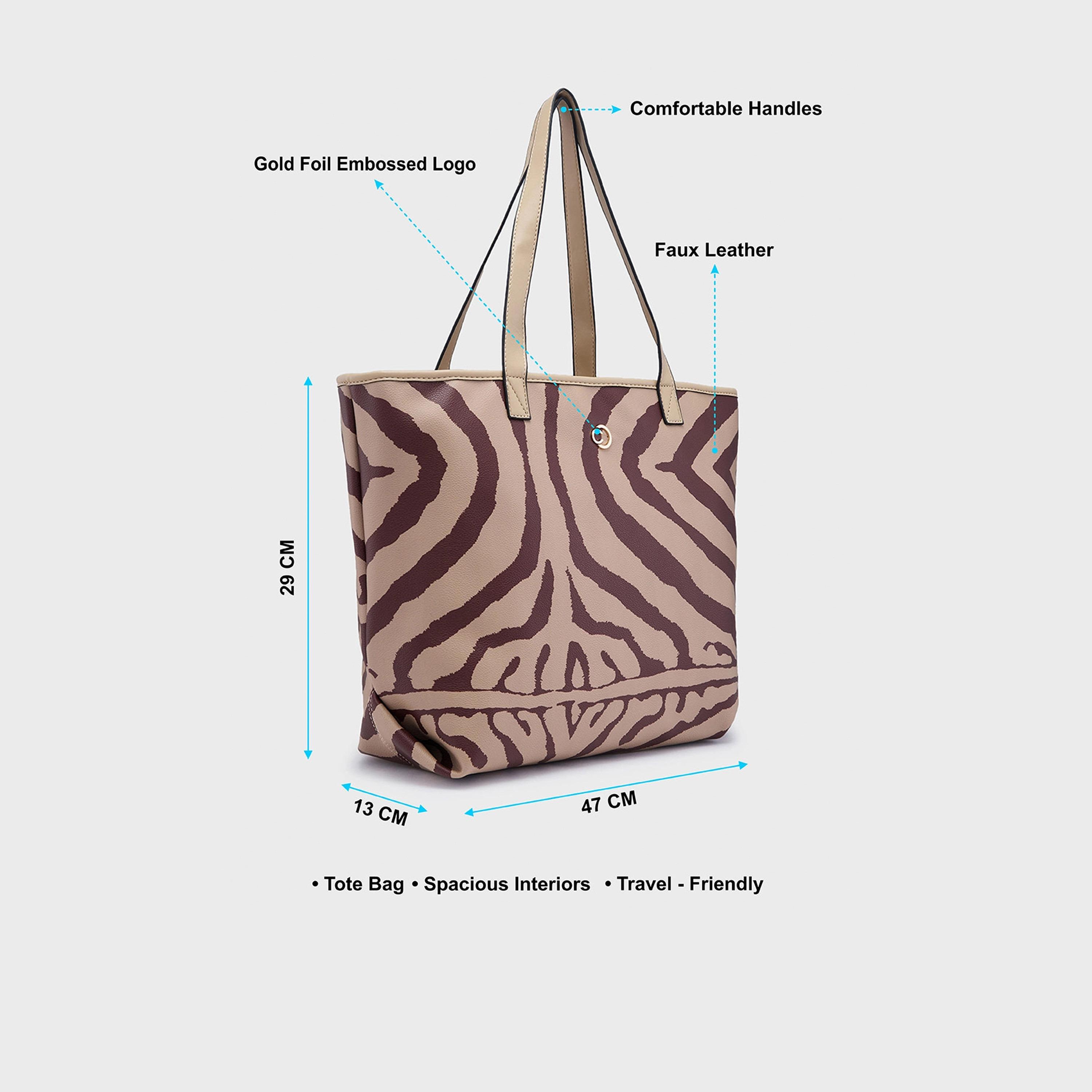 Caprese Animal Print Double-Handle Shoulder Bag with Zipper Closure | 47 x 29 x 13 cm-women-bagsandwallets-handbags-image-4