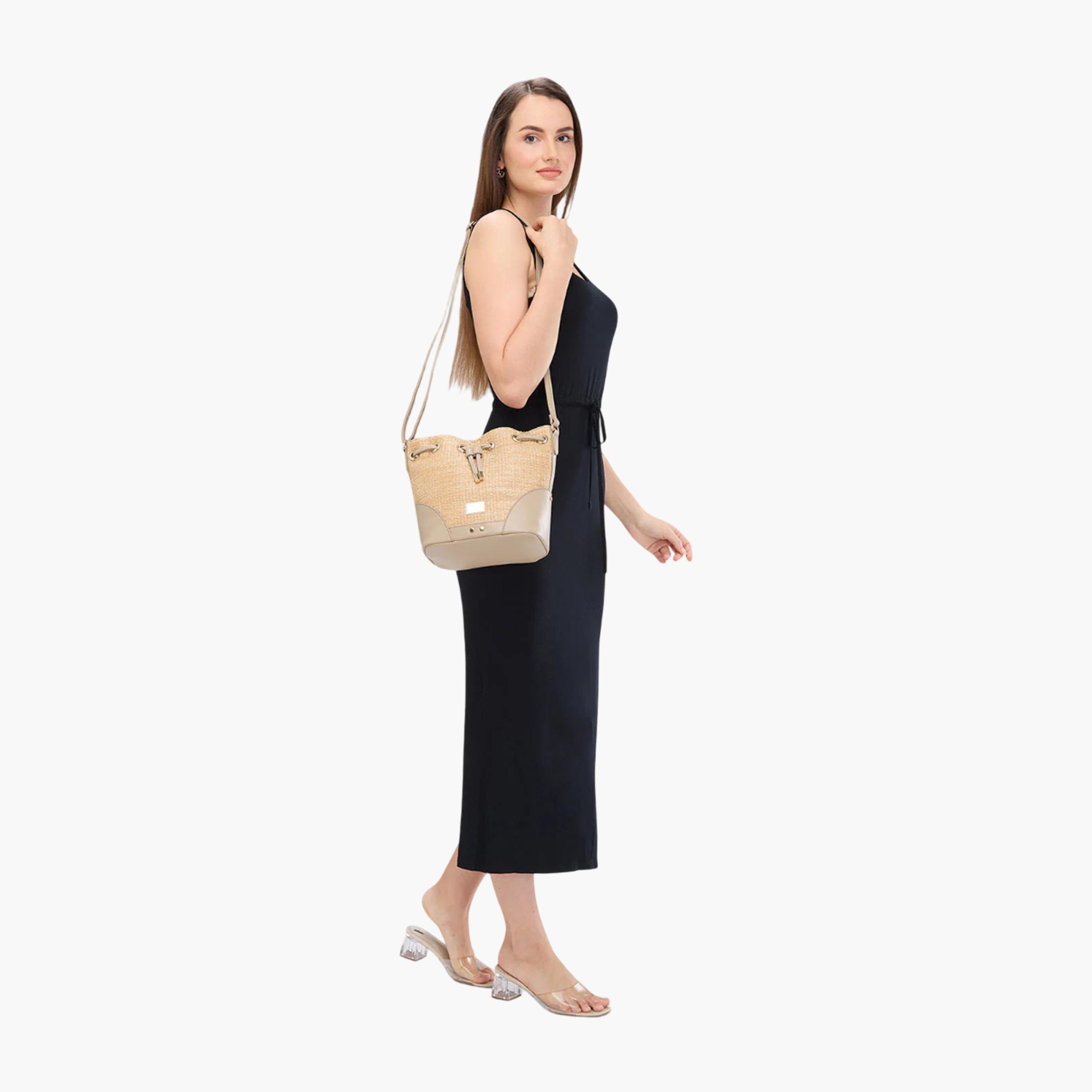 Caprese Textured Double-Handle Shoulder Bag with Zipper Closure | 37 x 22 x 15 cm-women-bagsandwallets-handbags-image-2