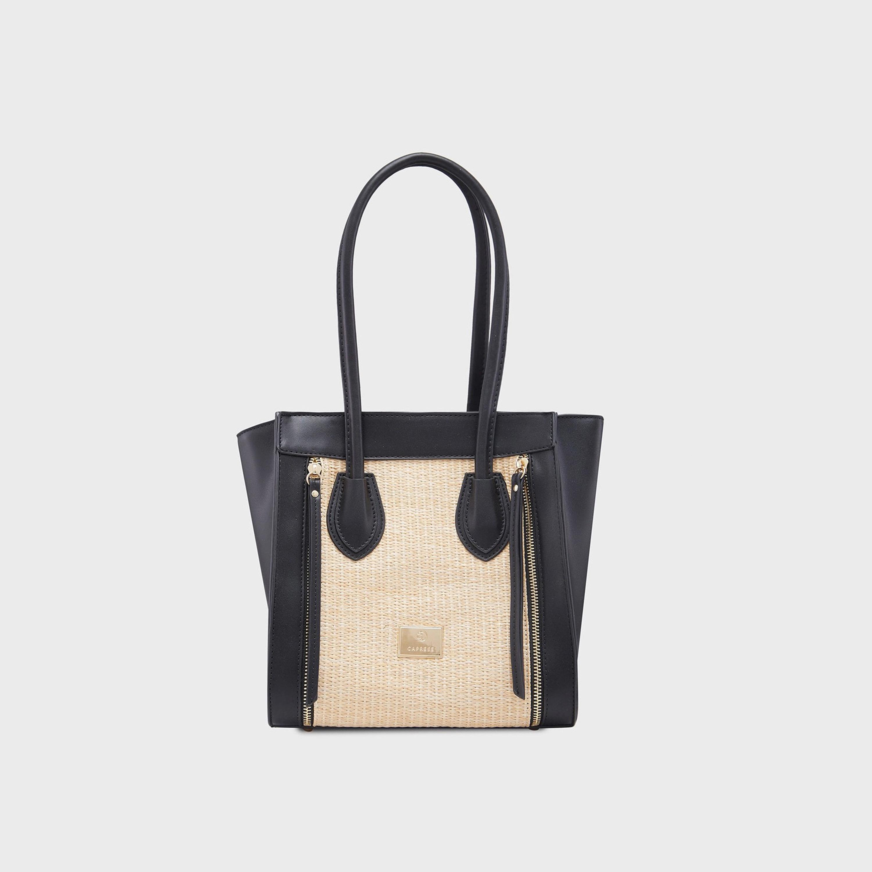 Caprese Textured Double-Handle Shoulder Bag with Zipper Closure | 37 x 22 x 15 cm-women-bagsandwallets-handbags-image-1