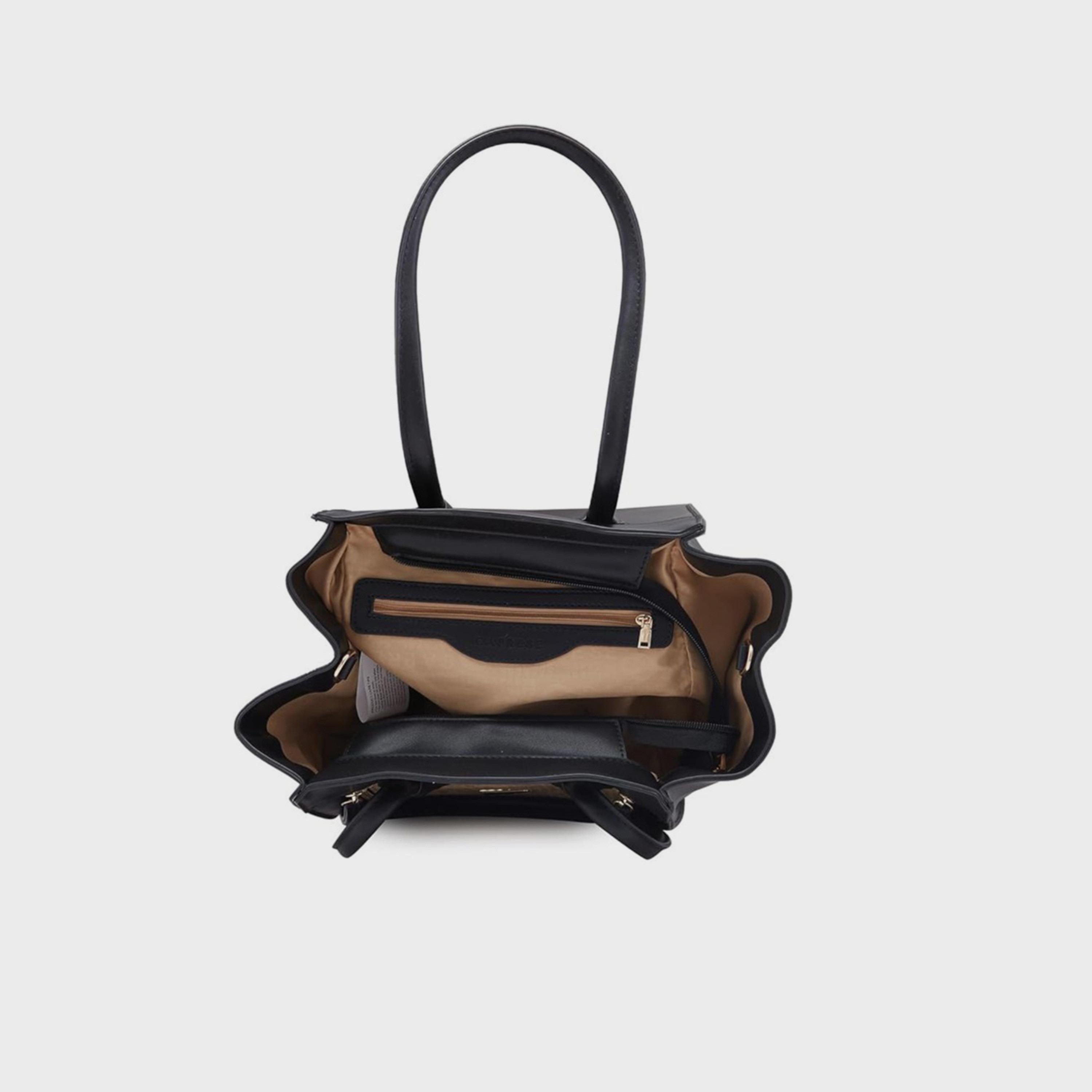 Caprese Textured Double-Handle Shoulder Bag with Zipper Closure | 37 x 22 x 15 cm-women-bagsandwallets-handbags-image-6