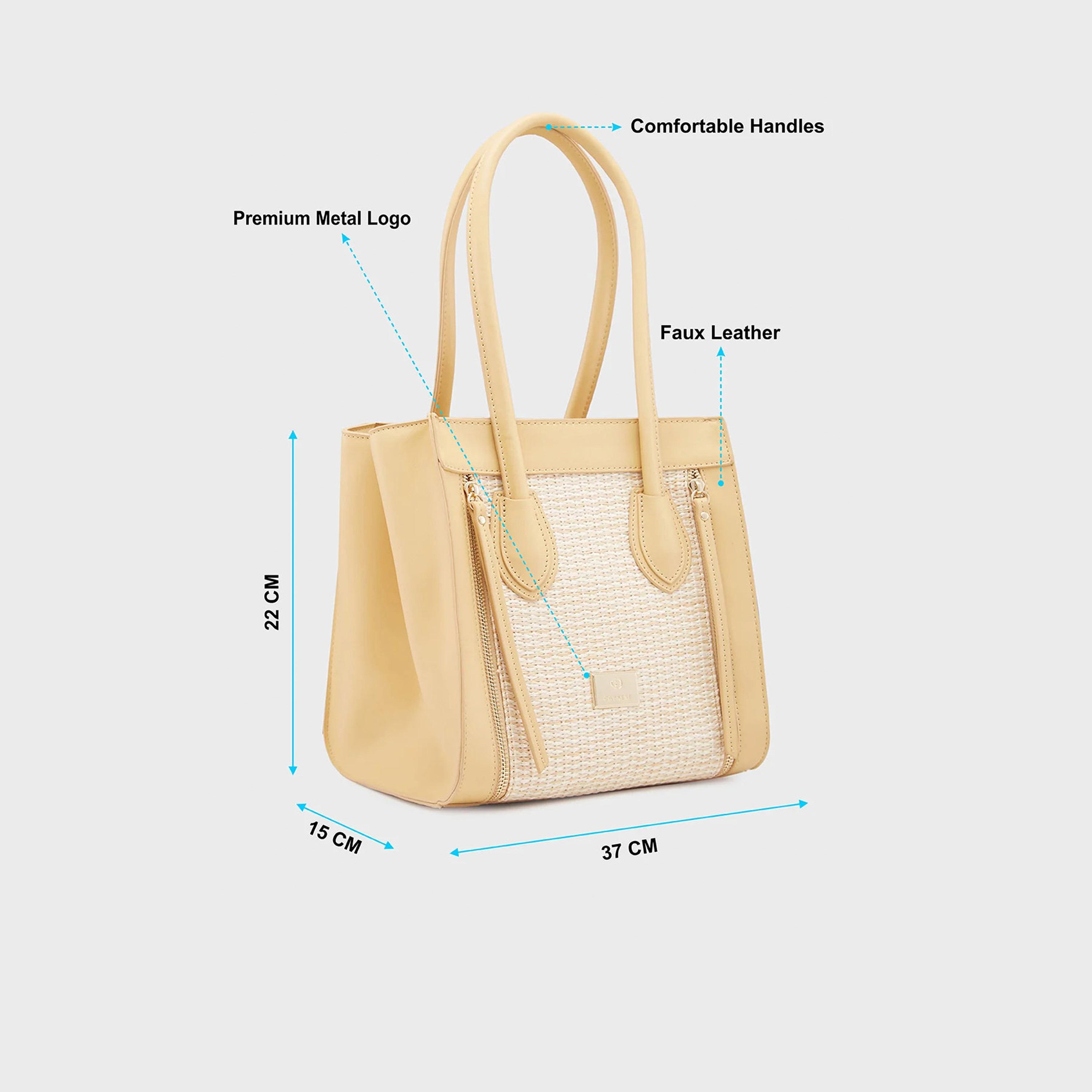 Caprese Textured Double-Handle Shoulder Bag with Zipper Closure | 37 x 22 x 15 cm-women-bagsandwallets-handbags-image-4