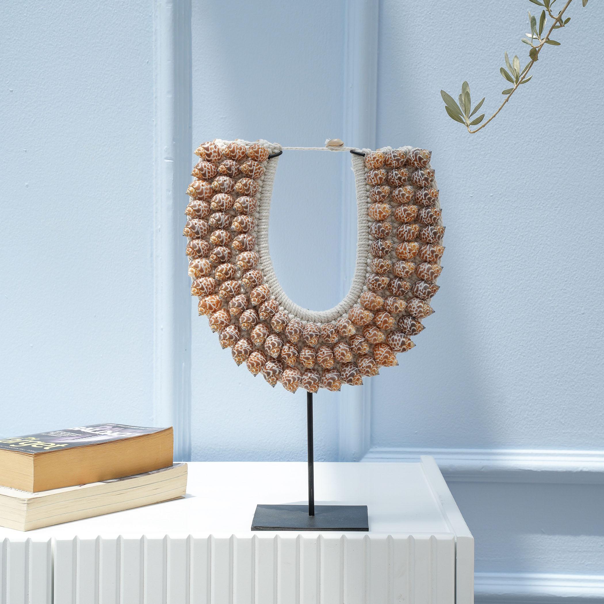 Shell Necklace on Stand Decorative Accent