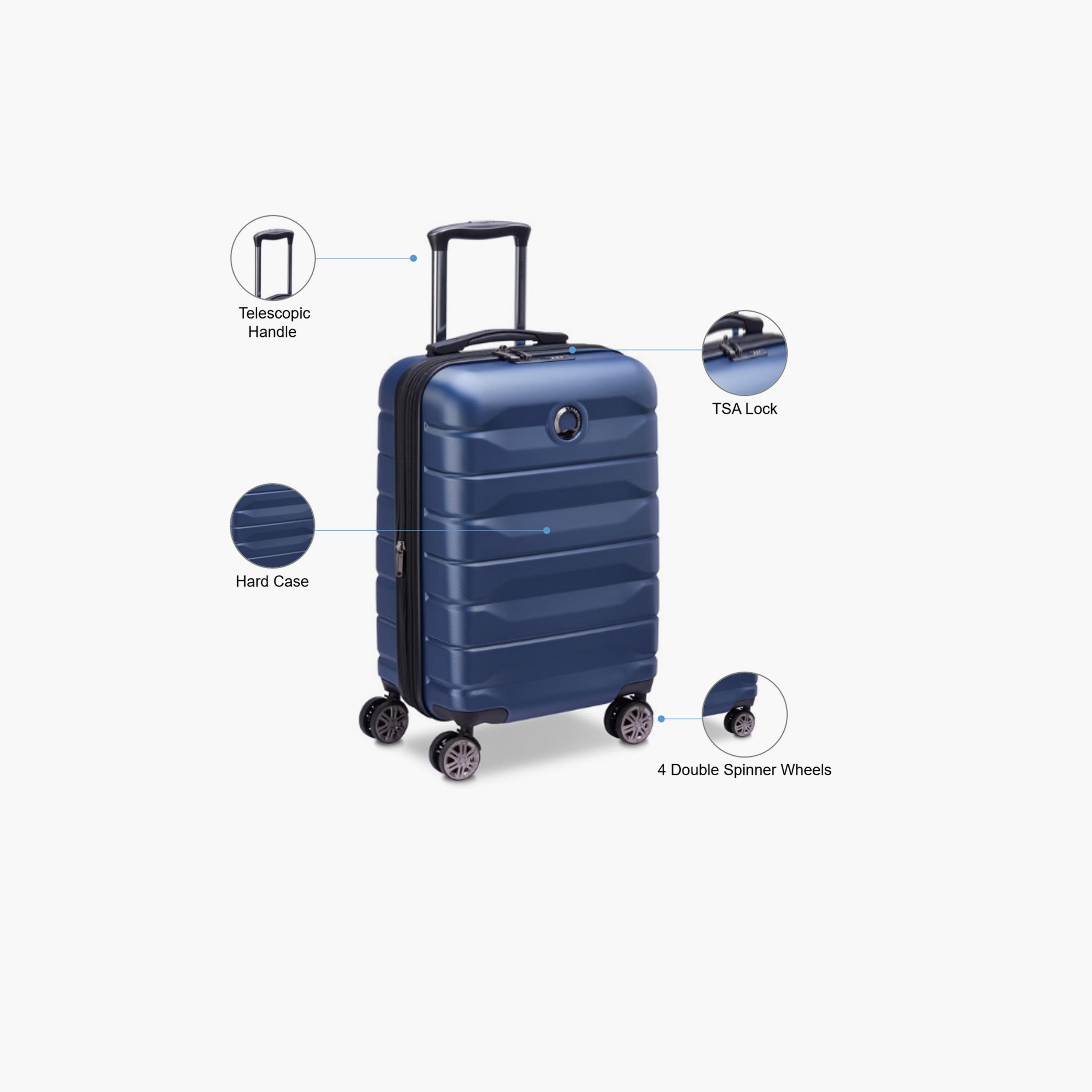 Delsey Paris Air Armour 55 CM Small Cabin Polycarbonate with ABS Hard Sided 4-Wheeler Spinner Trolley Bag with TSA Lock-travel-luggagesandbags-luggage-image-3
