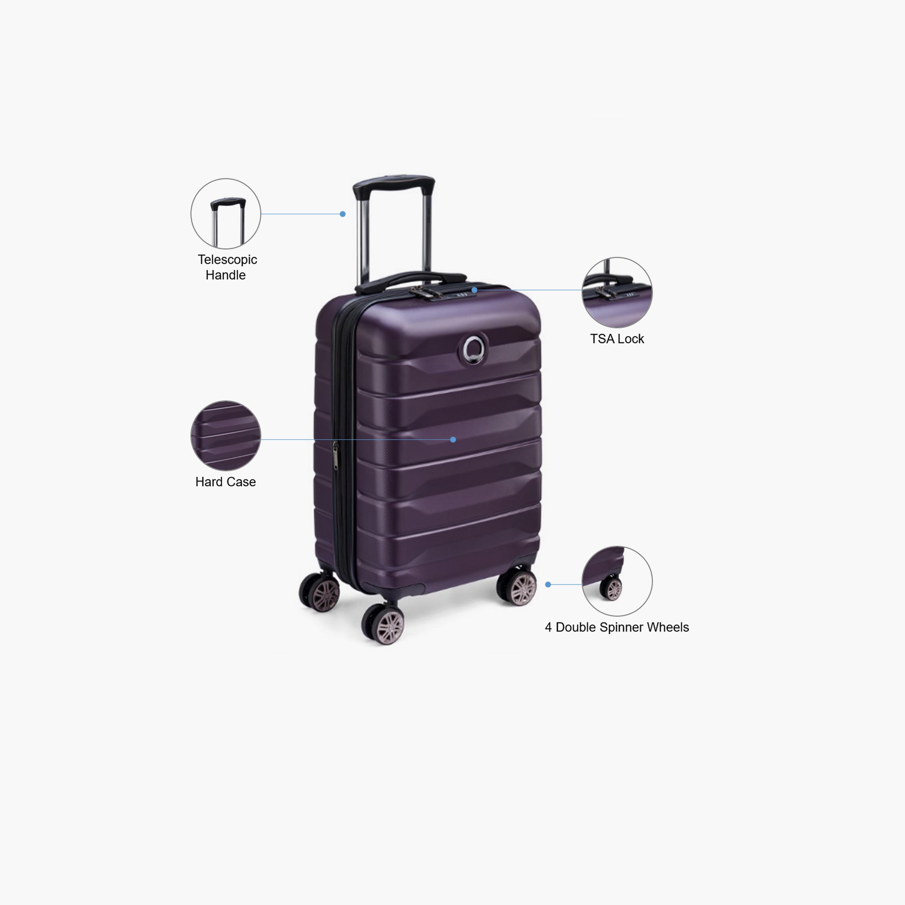 Delsey Paris Air Armour 55 CM Small Cabin Polycarbonate with ABS Hard Sided 4-Wheeler Spinner Trolley Bag with TSA Lock-travel-luggagesandbags-luggage-image-3