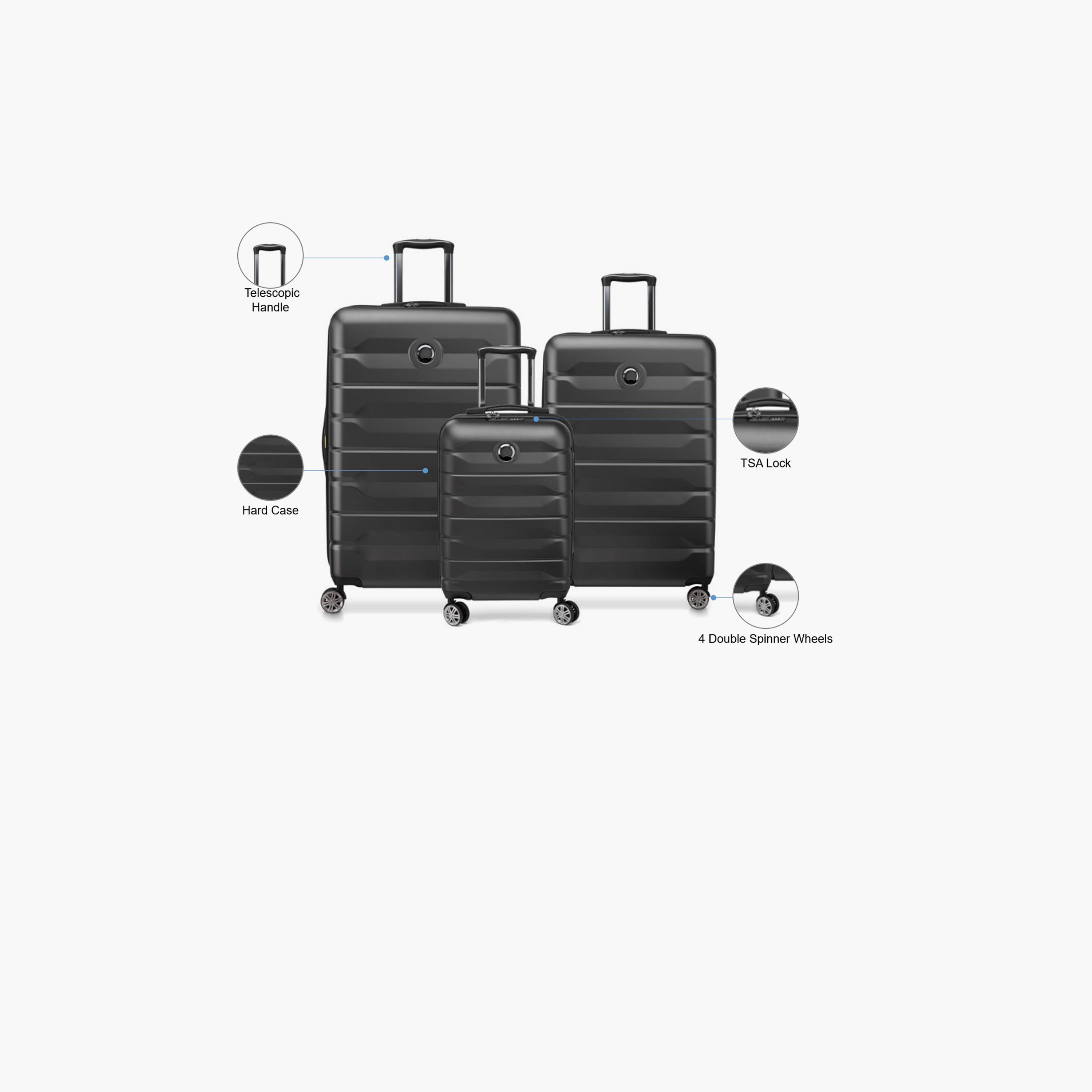 Delsey Paris Air Armour Set of 3 Polycarbonate with ABS Hard Sided 4-Wheeler Spinner Trolley Bag with TSA Lock-travel-luggagesandbags-luggage-image-2