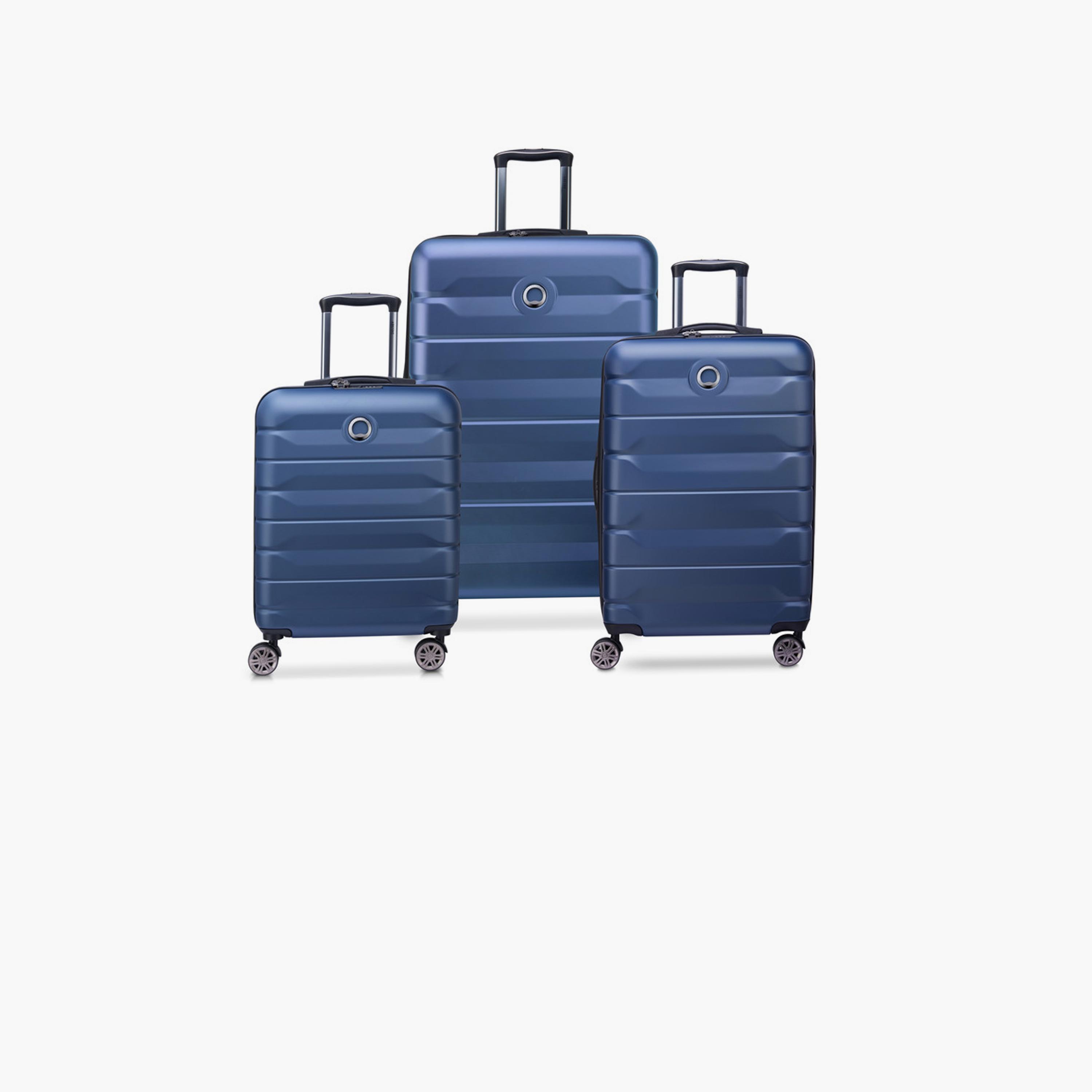 Delsey Paris Air Armour Set of 3 Polycarbonate with ABS Hard Sided 4-Wheeler Spinner Trolley Bag with TSA Lock-travel-luggagesandbags-luggage-image-1