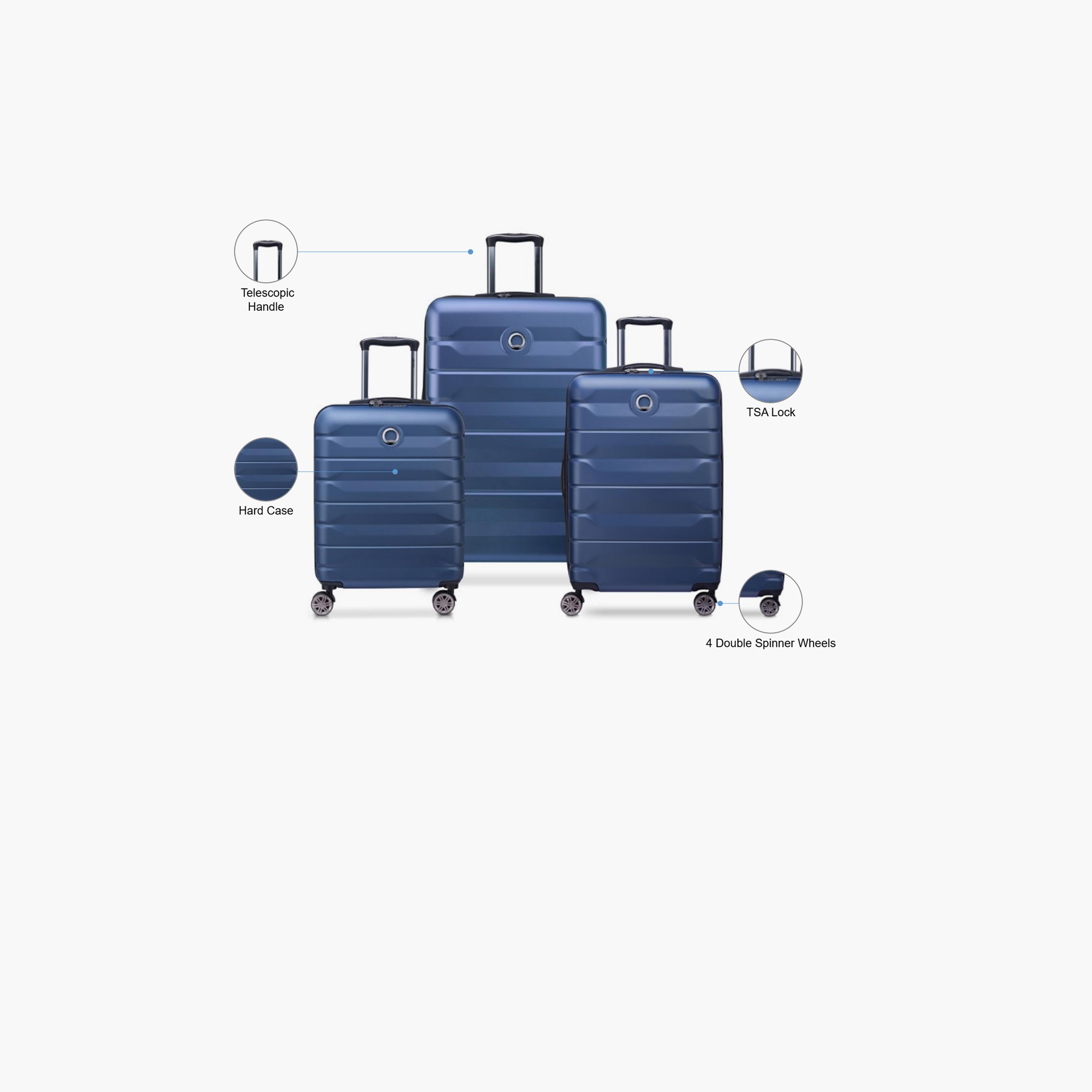 Delsey Paris Air Armour Set of 3 Polycarbonate with ABS Hard Sided 4-Wheeler Spinner Trolley Bag with TSA Lock-travel-luggagesandbags-luggage-image-2