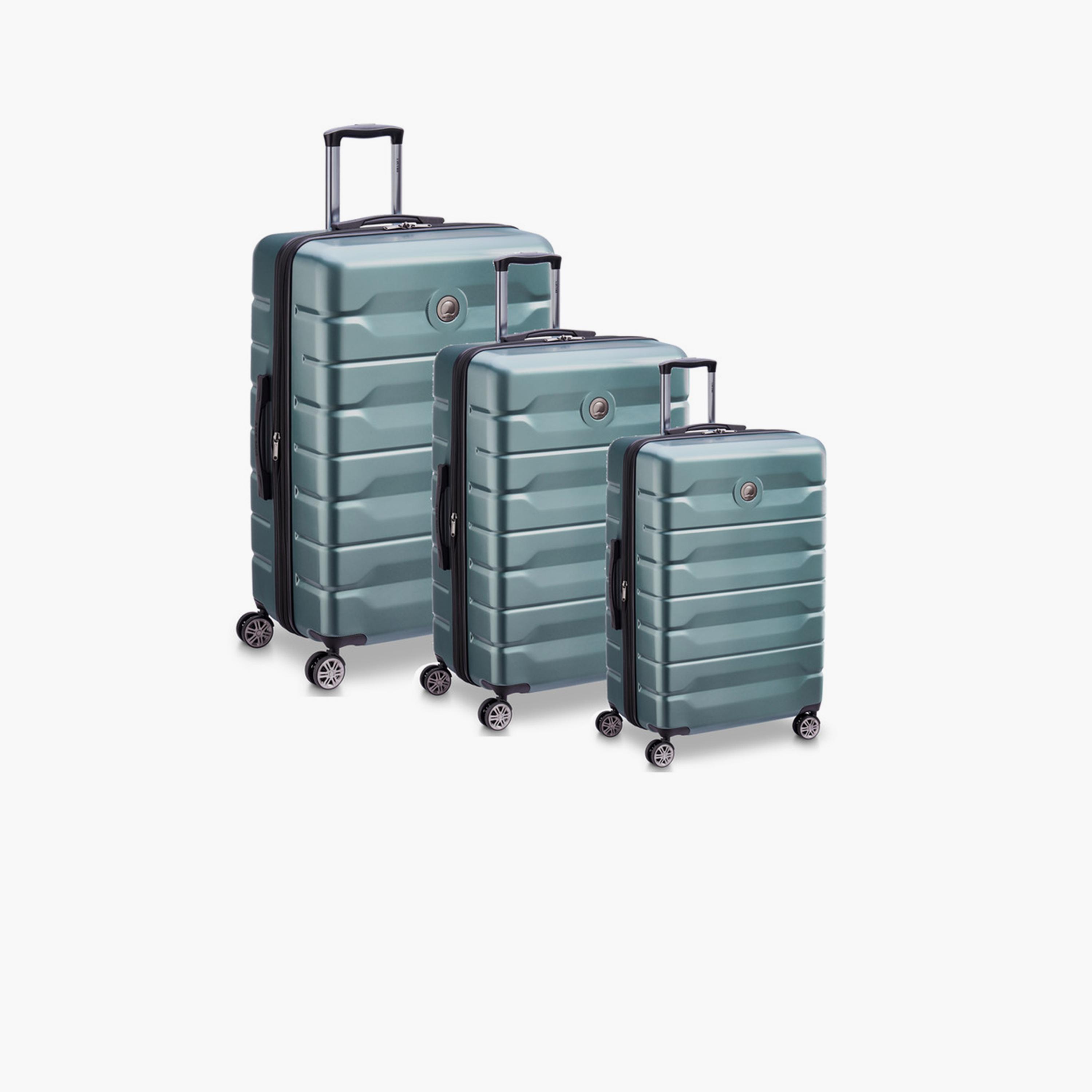 Delsey Paris Air Armour Set of 3 Polycarbonate with ABS Hard Sided 4-Wheeler Spinner Trolley Bag with TSA Lock-travel-luggagesandbags-luggage-image-1