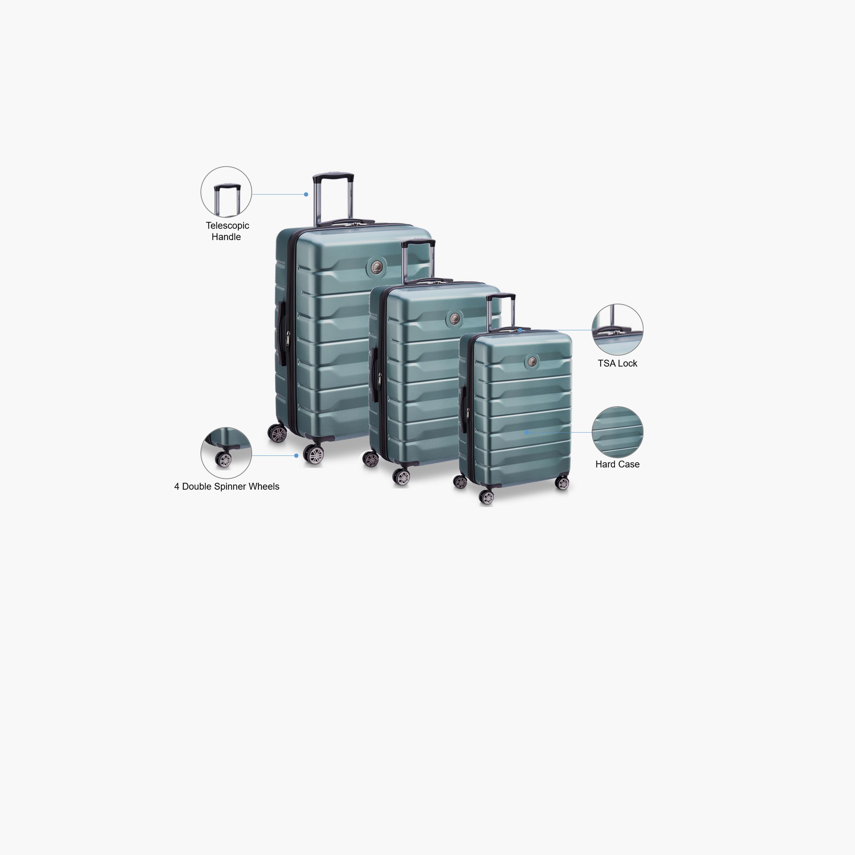 Delsey Paris Air Armour Set of 3 Polycarbonate with ABS Hard Sided 4-Wheeler Spinner Trolley Bag with TSA Lock-travel-luggagesandbags-luggage-image-2