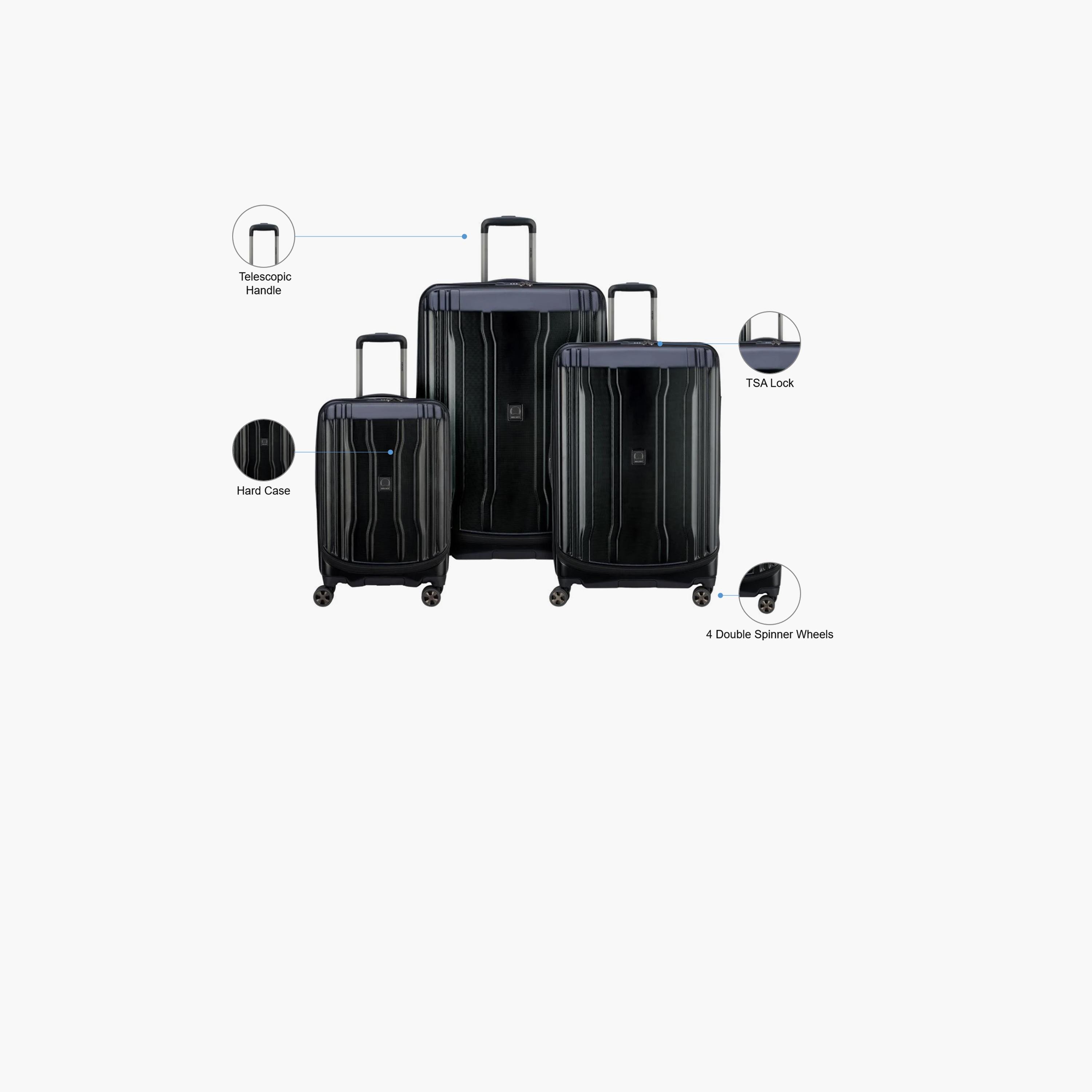 Delsey Paris Cruise 2.0 Set of 3 Polycarbonate with ABS Hard Sided 4-Wheeler Spinner Trolley Bag with TSA Lock-travel-luggagesandbags-luggage-image-2
