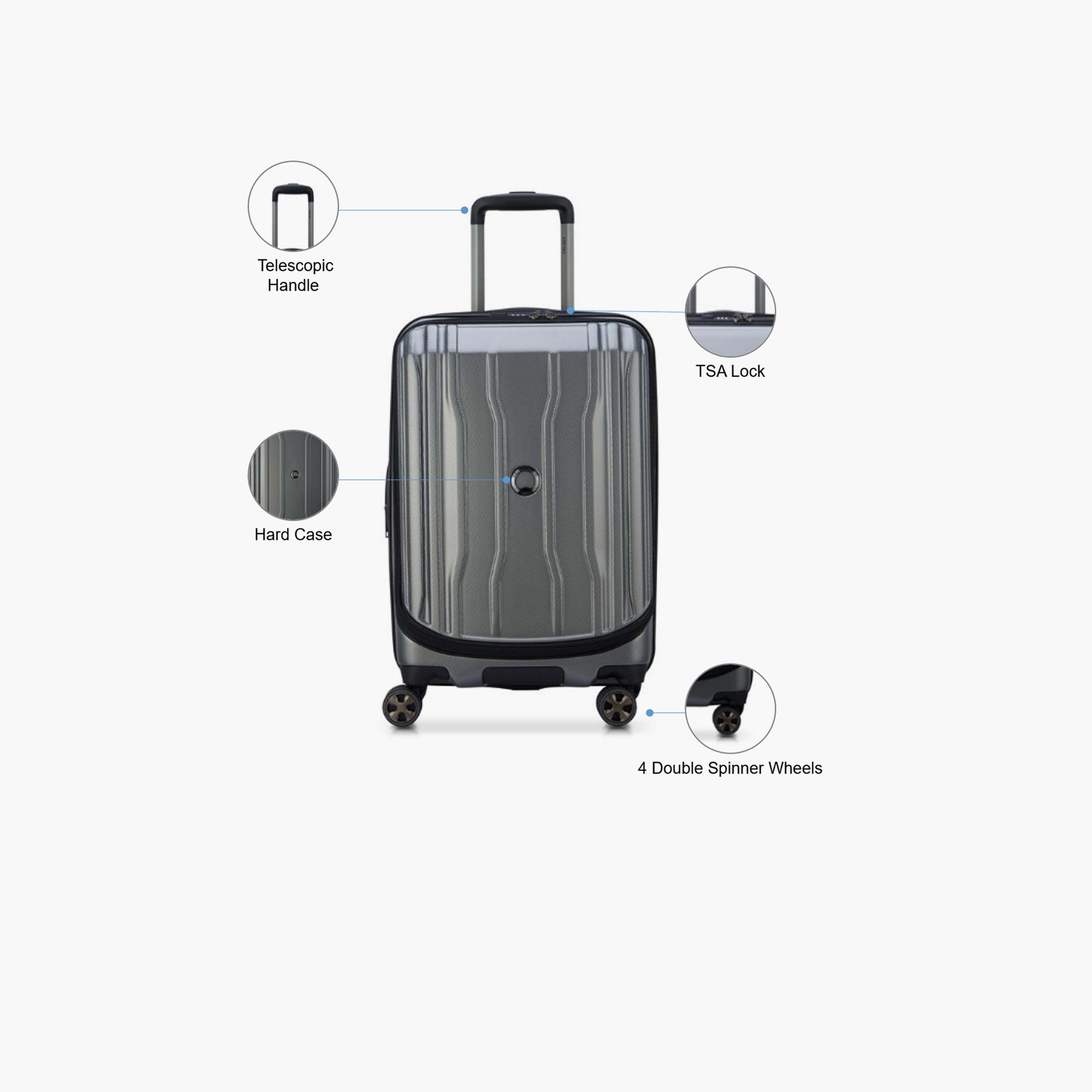 Delsey Paris Cruise 2.0 58 CM Small Cabin Polycarbonate with ABS Hard Sided 4-Wheeler Spinner Trolley Bag with TSA Lock-travel-luggagesandbags-luggage-image-3