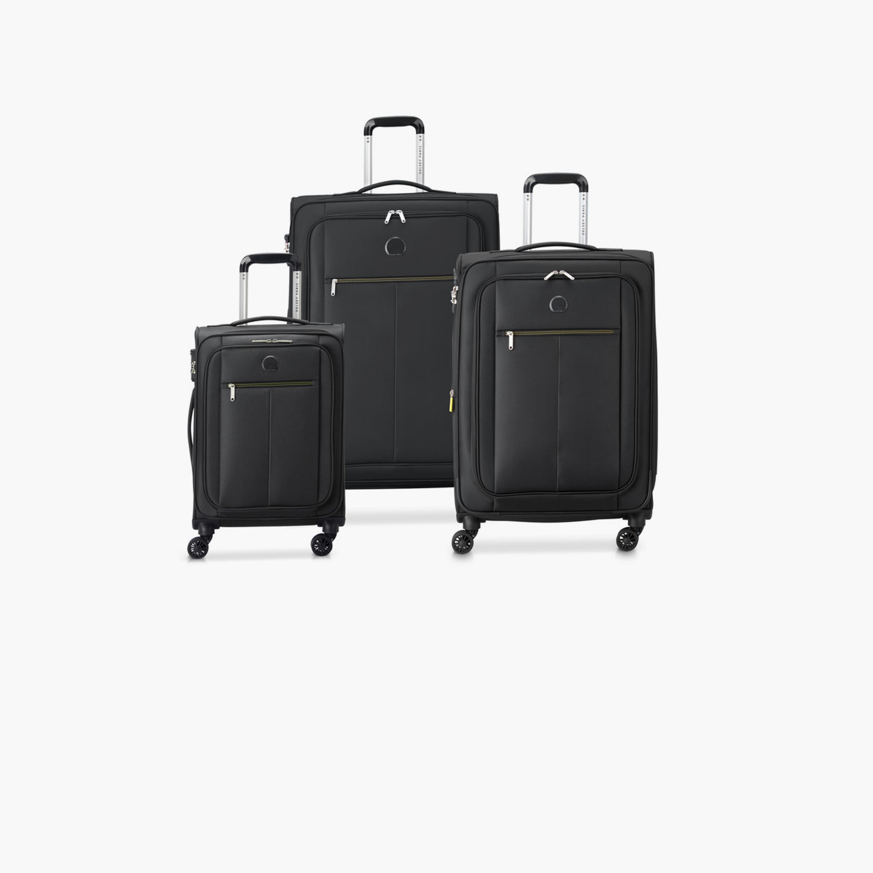 Delsey Paris Pin Up 6 Set of 3 Polyester Soft Sided 4-Wheeler Spinner Trolley Bag with TSA Lock-travel-luggagesandbags-luggage-image-1