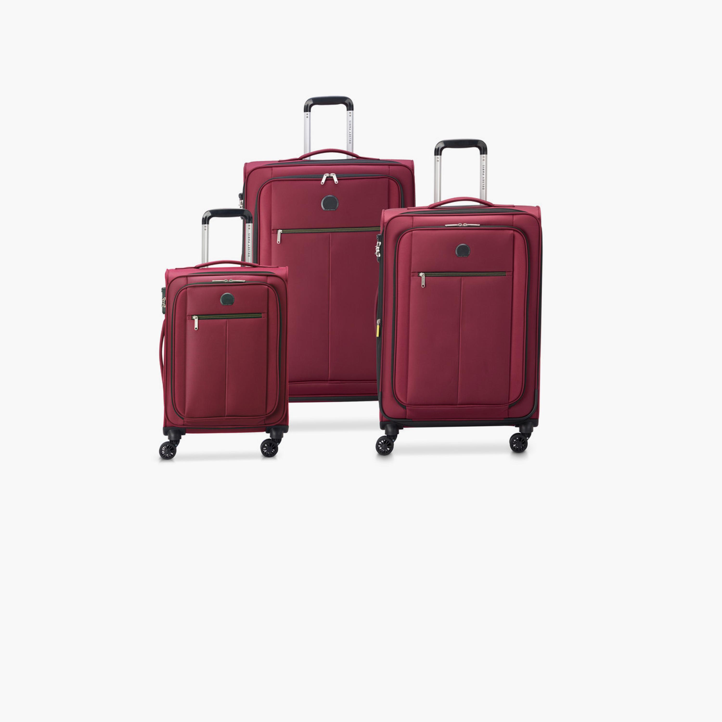 Delsey Paris Pin Up 6 Set of 3 Polyester Soft Sided 4-Wheeler Spinner Trolley Bag with TSA Lock-travel-luggagesandbags-luggage-image-1