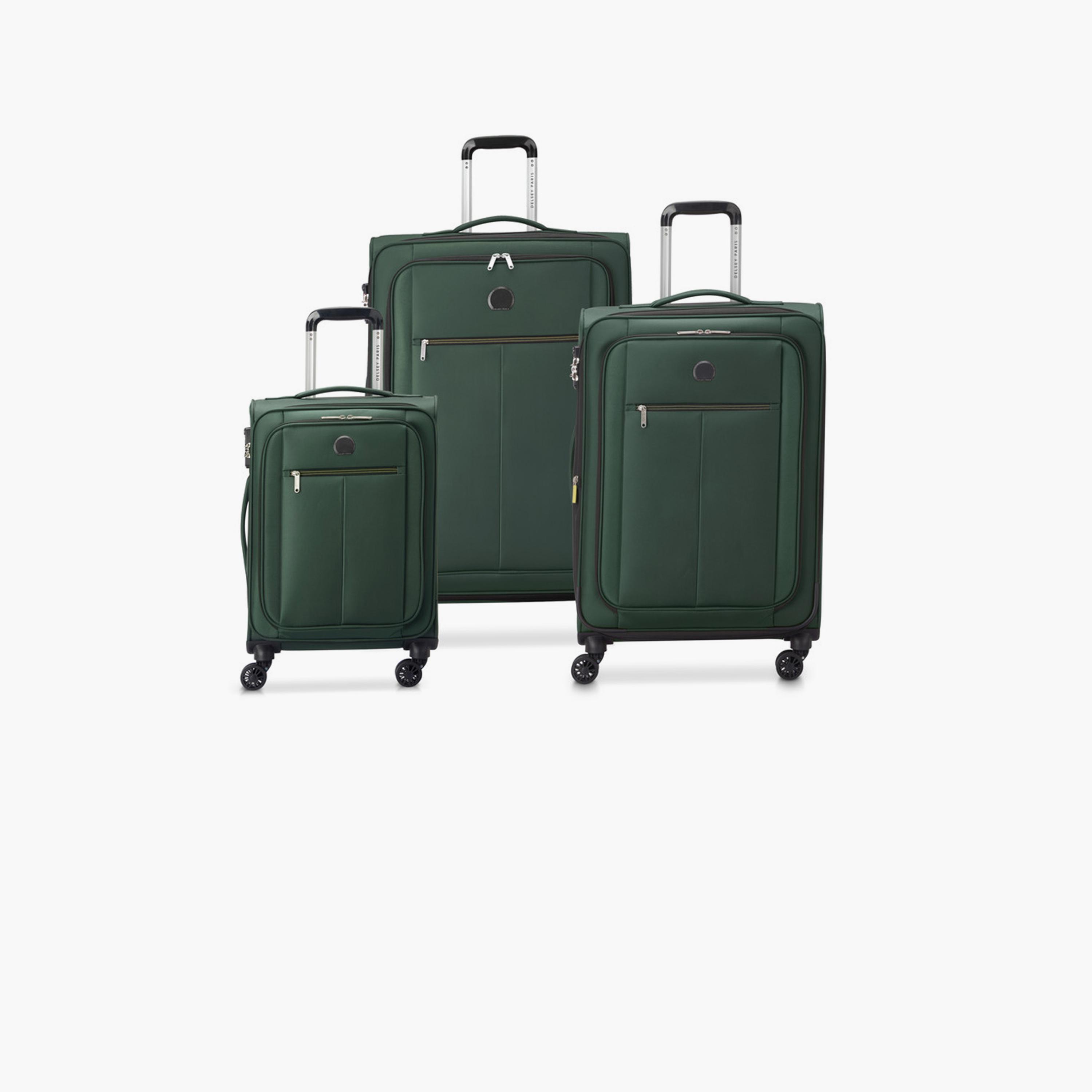 Delsey Paris Pin Up 6 Set of 3 Polyester Soft Sided 4-Wheeler Spinner Trolley Bag with TSA Lock-travel-luggagesandbags-luggage-image-1