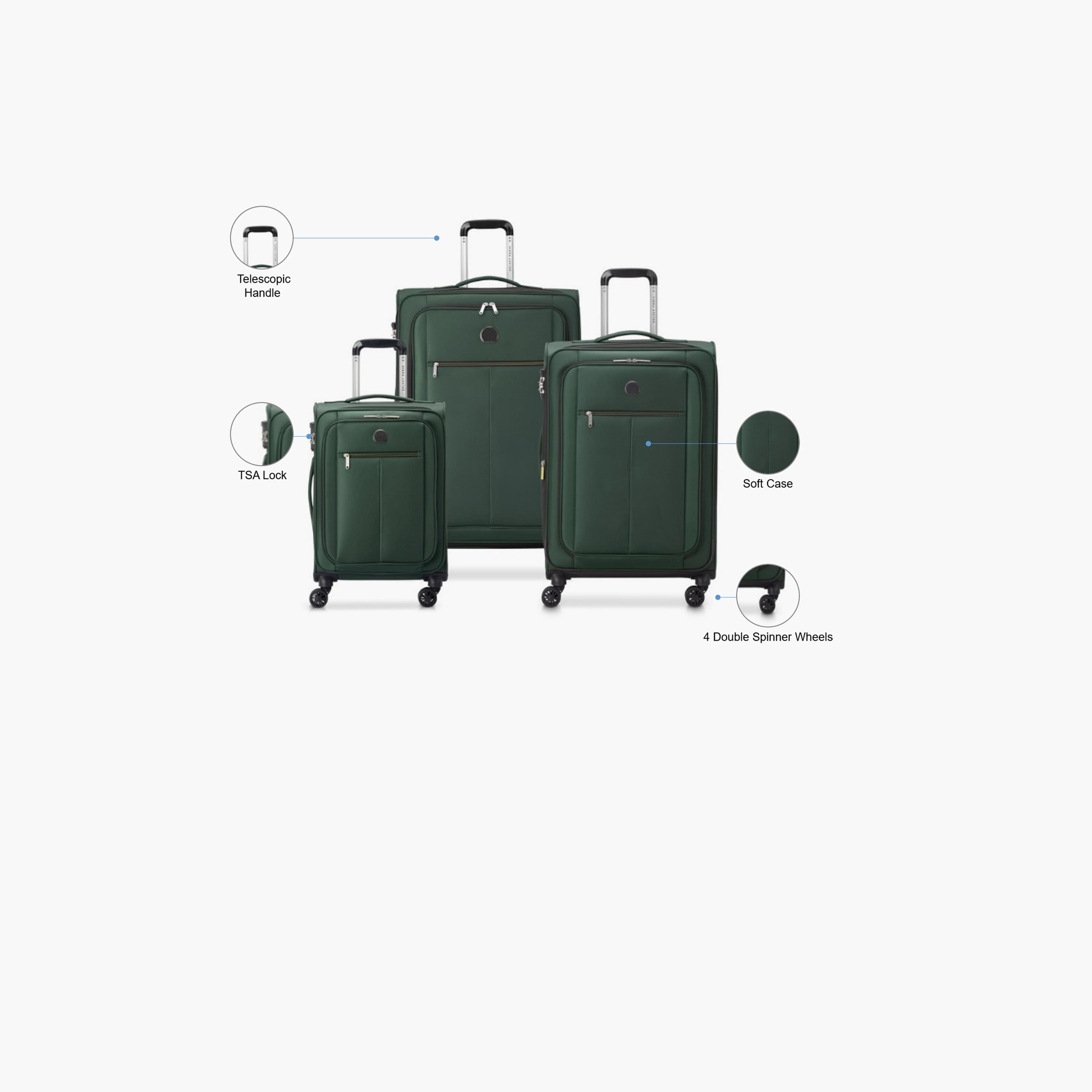 Delsey Paris Pin Up 6 Set of 3 Polyester Soft Sided 4-Wheeler Spinner Trolley Bag with TSA Lock-travel-luggagesandbags-luggage-image-2