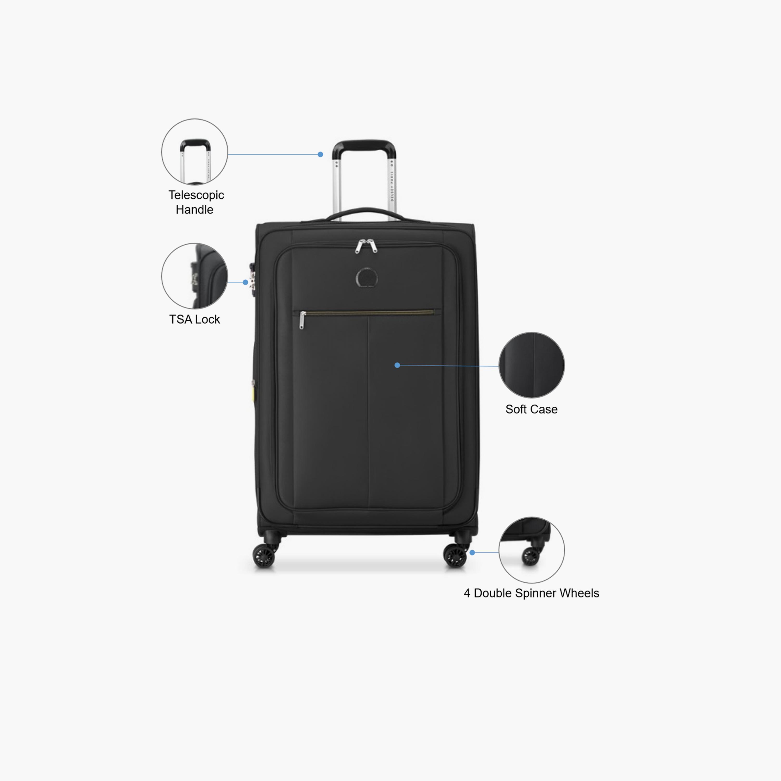 Delsey Paris Pin Up 6 79 CM Large Checkin Polyester Soft Sided 4-Wheeler Spinner Trolley Bag with TSA Lock-travel-luggagesandbags-luggage-image-3