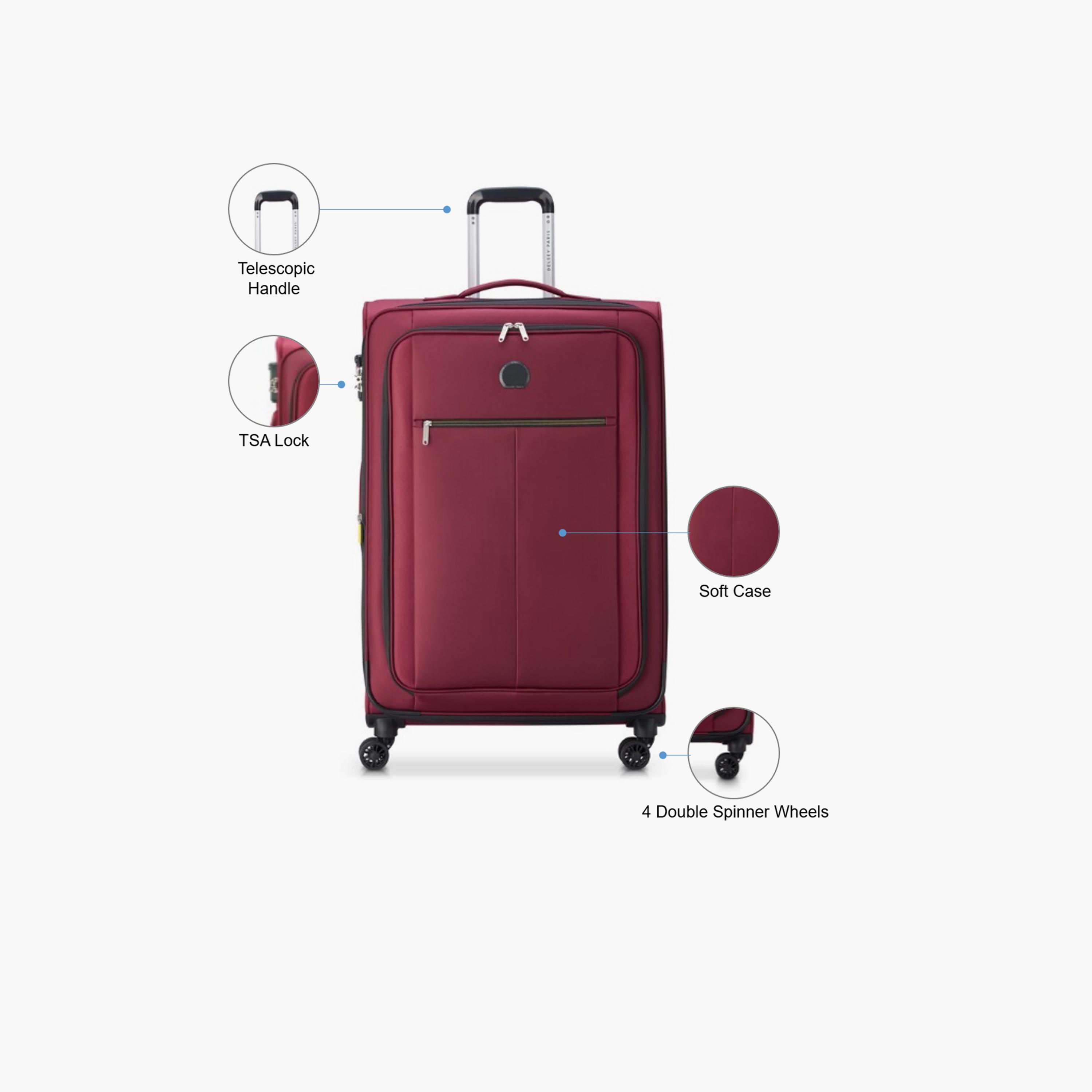Delsey Paris Pin Up 6 79 CM Large Checkin Polyester Soft Sided 4-Wheeler Spinner Trolley Bag with TSA Lock-travel-luggagesandbags-luggage-image-3