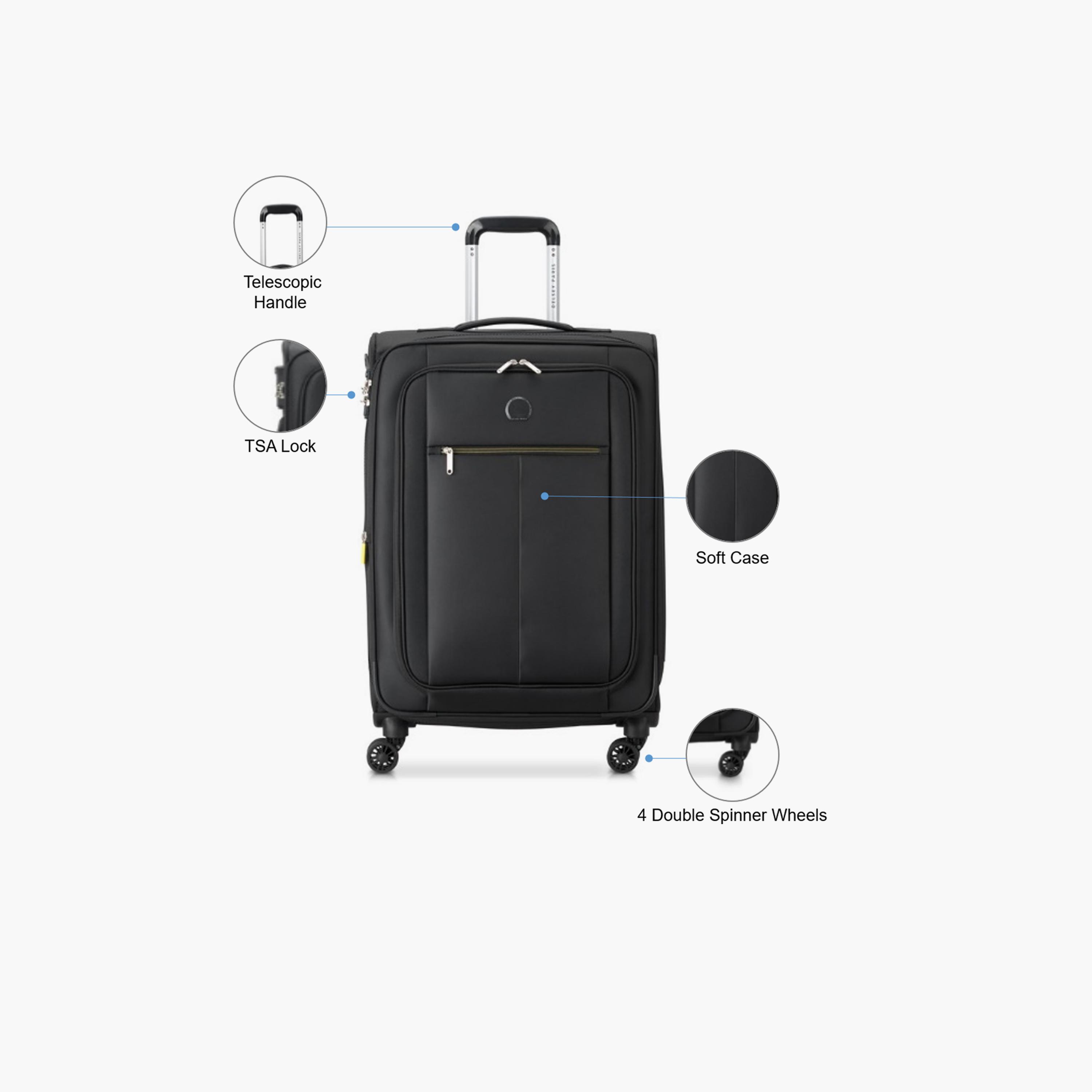 Delsey Paris Pin Up 6 69 CM Medium Checkin Polyester Soft Sided 4-Wheeler Spinner Trolley Bag with TSA Lock-travel-luggagesandbags-luggage-image-3