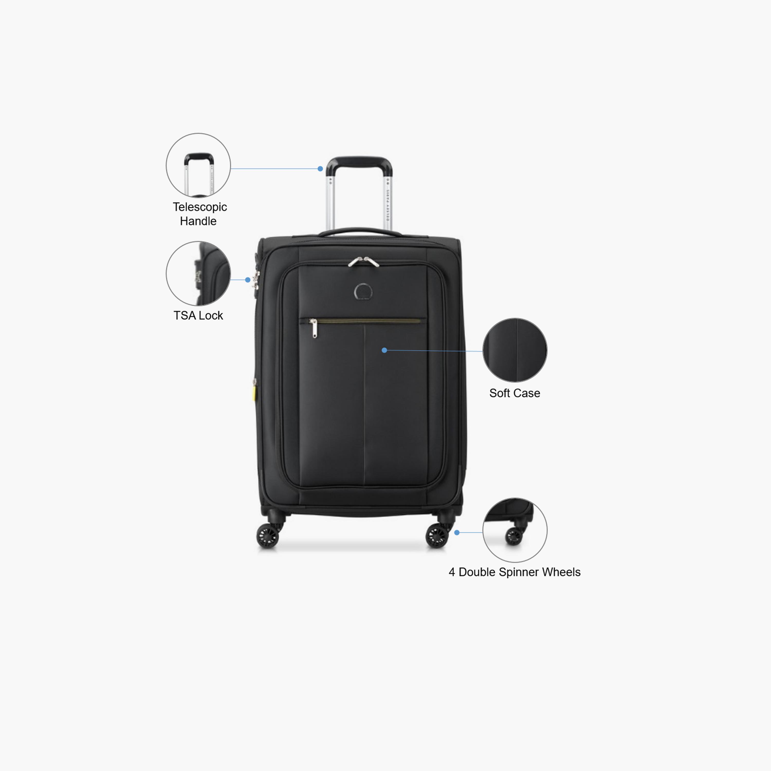 Delsey Paris Pin Up 6 56 CM Small Cabin Polyester Soft Sided 4-Wheeler Spinner Trolley Bag with TSA Lock-travel-luggagesandbags-luggage-image-3