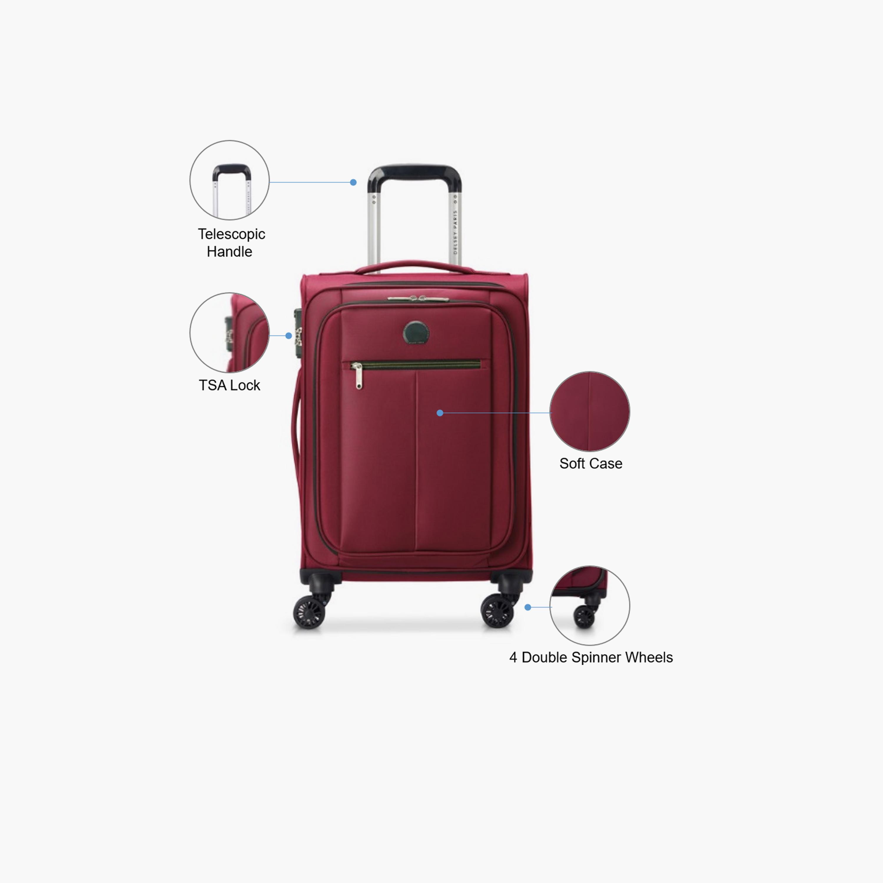 Delsey Paris Pin Up 6 56 CM Small Cabin Polyester Soft Sided 4-Wheeler Spinner Trolley Bag with TSA Lock-travel-luggagesandbags-luggage-image-3