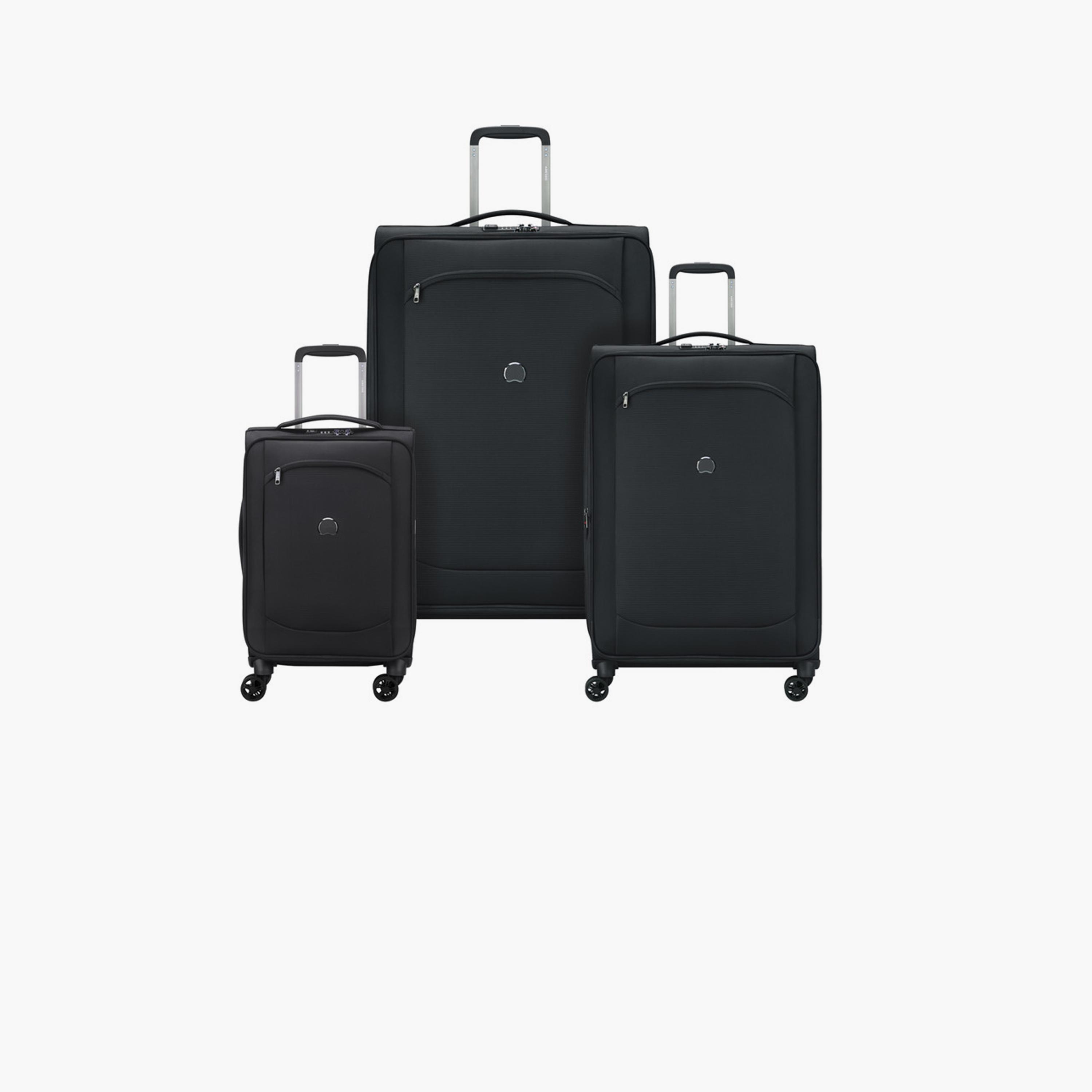 Delsey Paris Monmartre Air 2.0 Set of 3 Polyester Soft Sided 4-Wheeler Spinner Trolley Bag with TSA Lock-travel-luggagesandbags-luggage-image-1