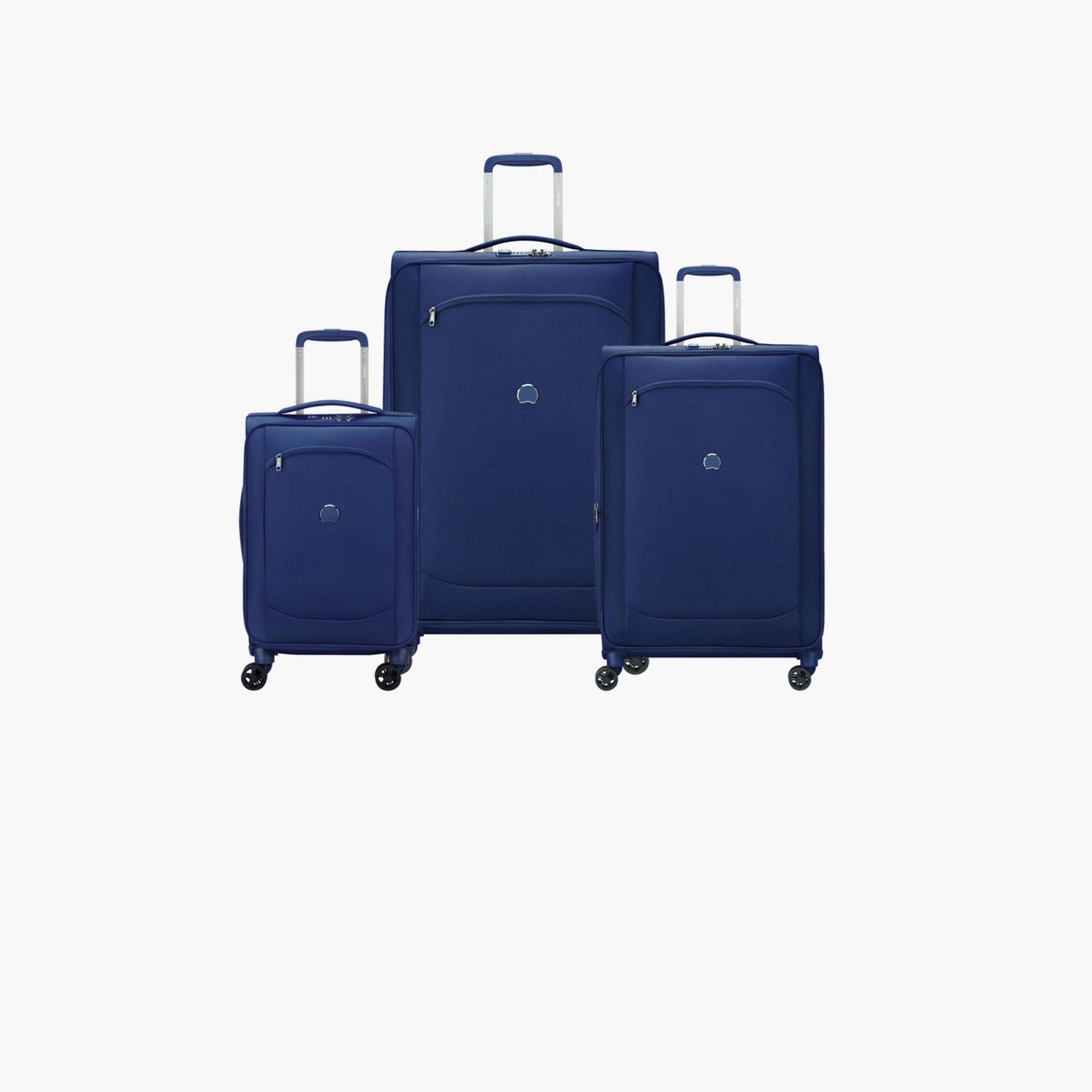 Delsey Paris Monmartre Air 2.0 Set of 3 Polyester Soft Sided 4-Wheeler Spinner Trolley Bag with TSA Lock-travel-luggagesandbags-luggage-image-1