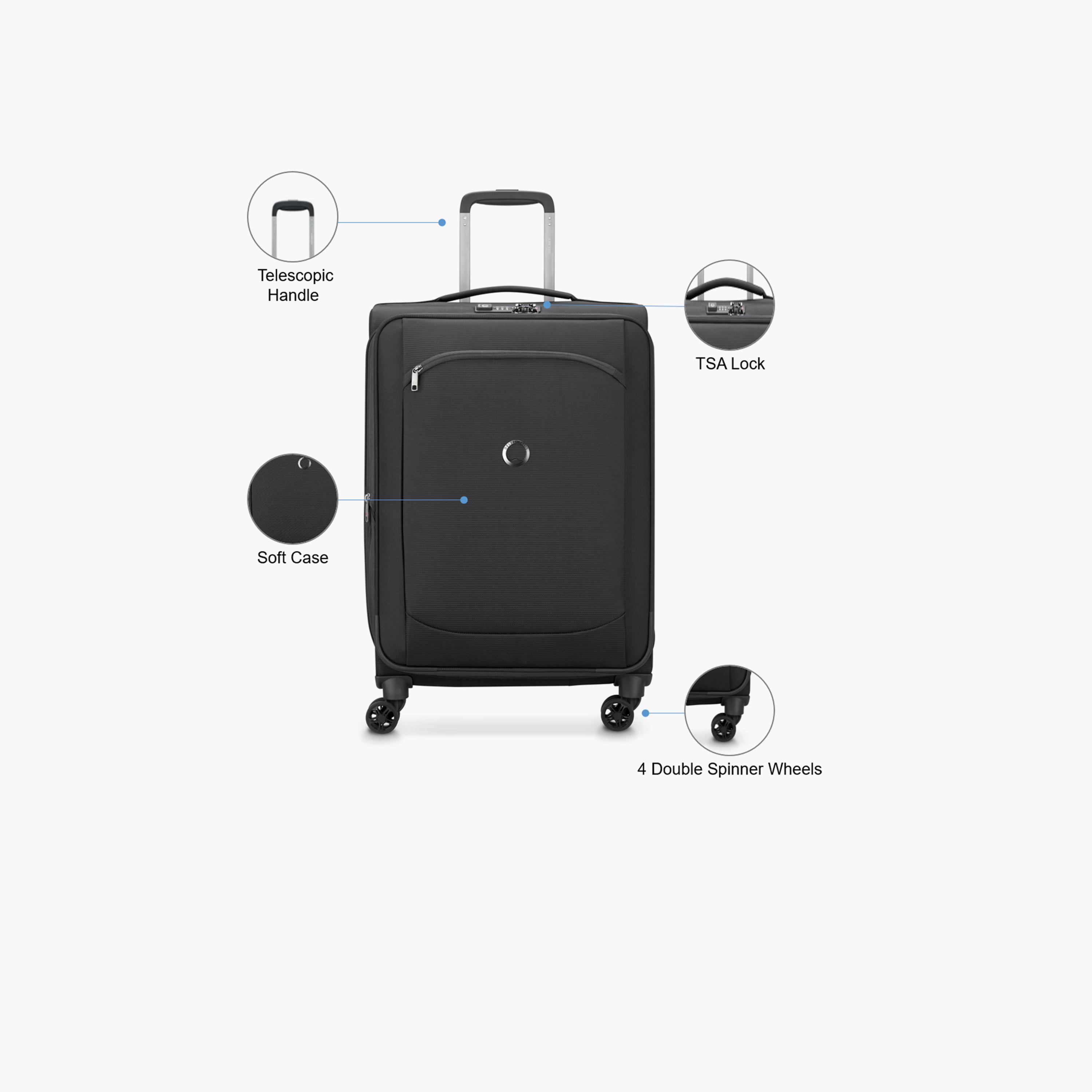 Delsey Paris Monmartre Air 2.0 68 CM Medium Checkin Polyester Soft Sided 4-Wheeler Spinner Trolley Bag with TSA Lock-travel-luggagesandbags-luggage-image-3