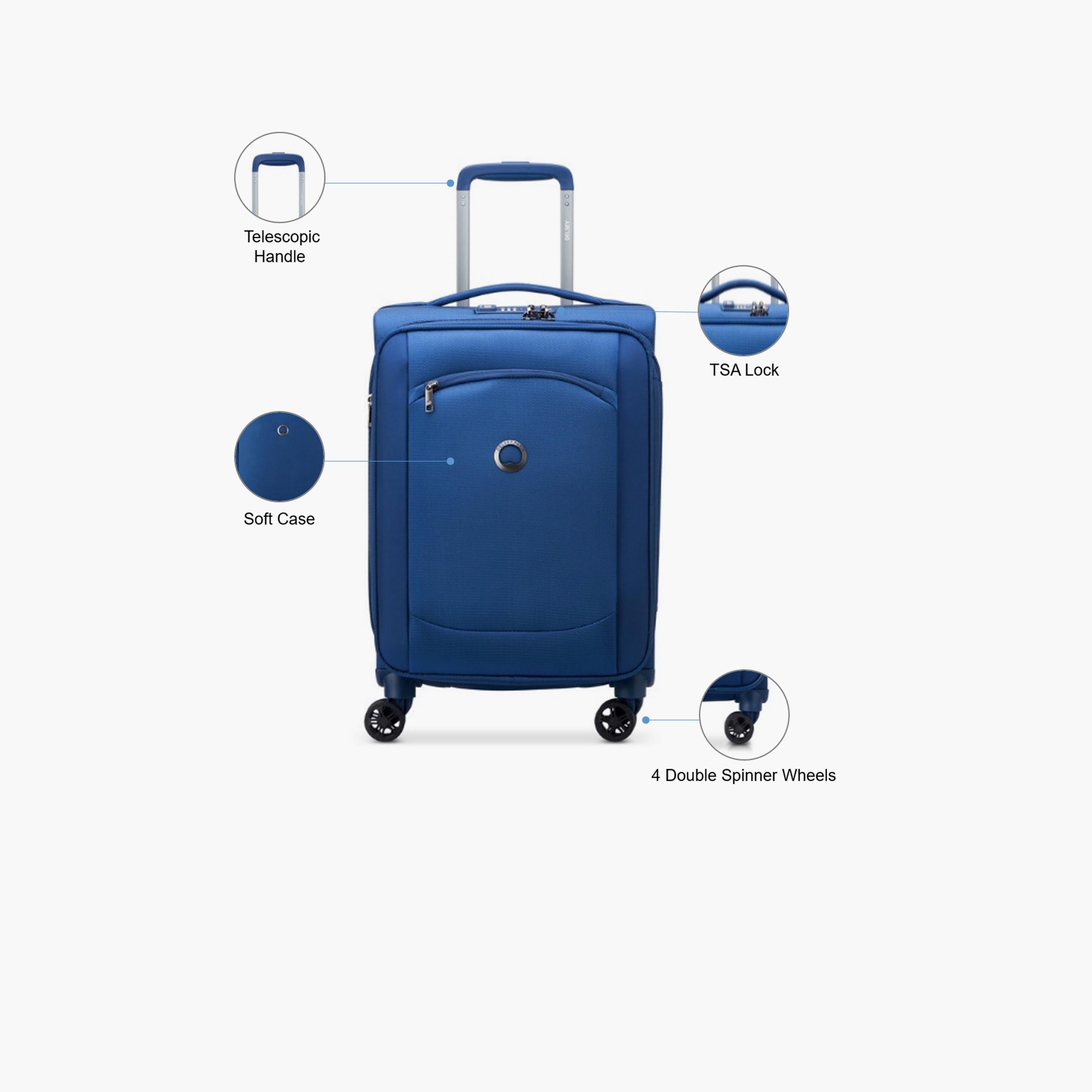 Delsey Paris Monmartre Air 2.0 55 CM Small Cabin Polyester Soft Sided 4-Wheeler Spinner Trolley Bag with TSA Lock-travel-luggagesandbags-luggage-image-3