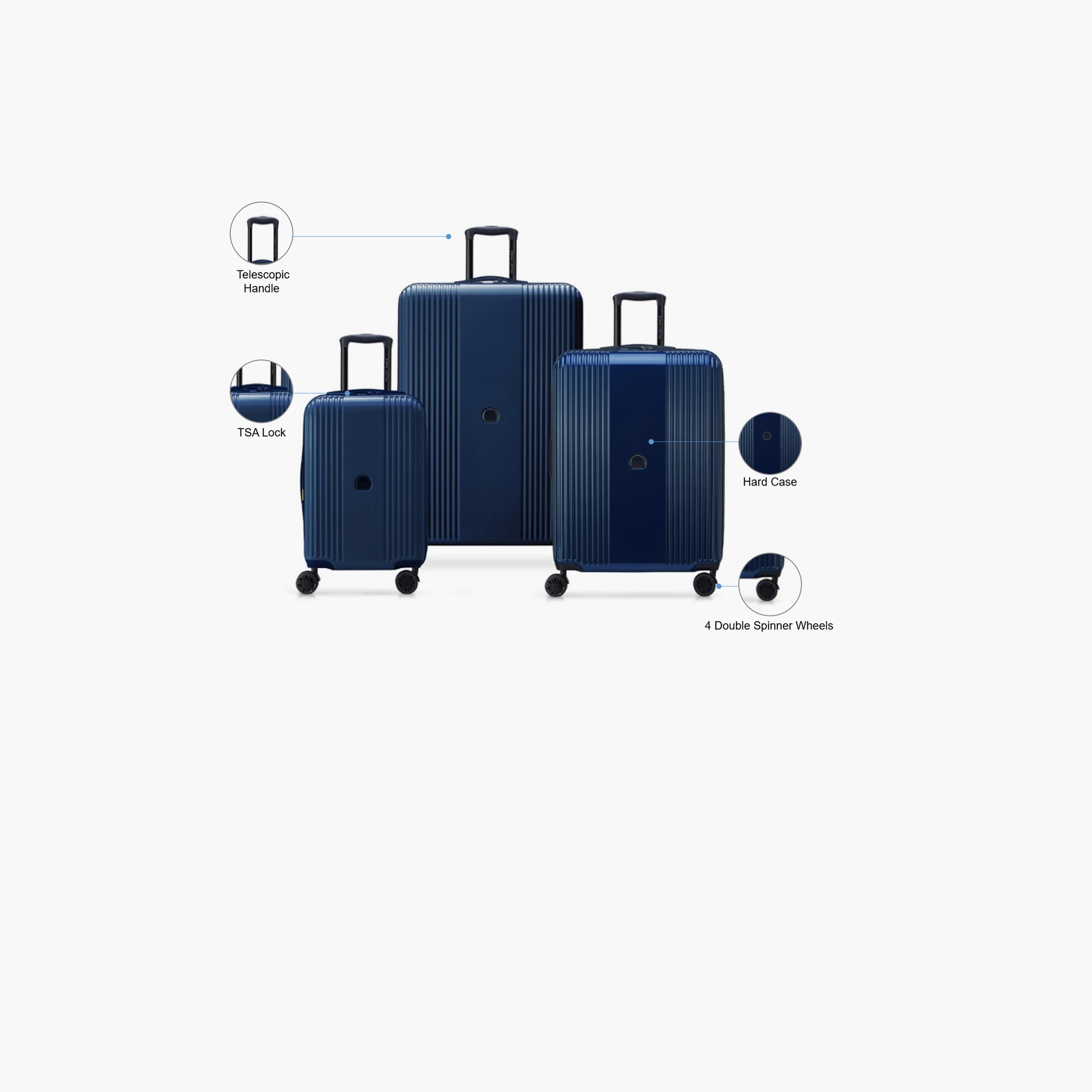 Delsey Paris Ophelie Set of 3 Polycarbonate with ABS Hard Sided 4-Wheeler Spinner Trolley Bag with TSA Lock-travel-luggagesandbags-luggage-image-2