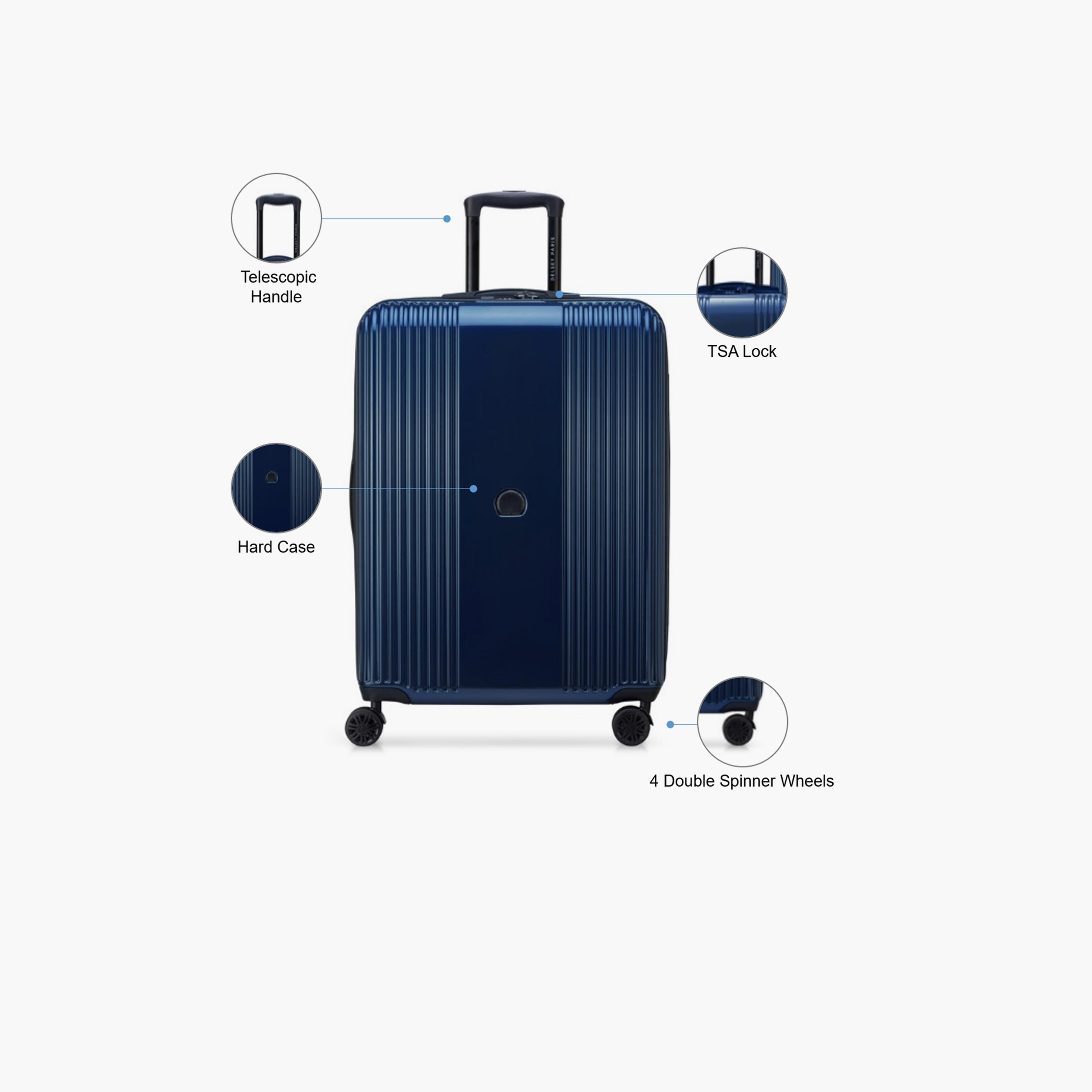 Delsey Paris Ophelie 70 CM Medium Checkin Polycarbonate with ABS Hard Sided 4-Wheeler Spinner Trolley Bag with TSA Lock-travel-luggagesandbags-luggage-image-3