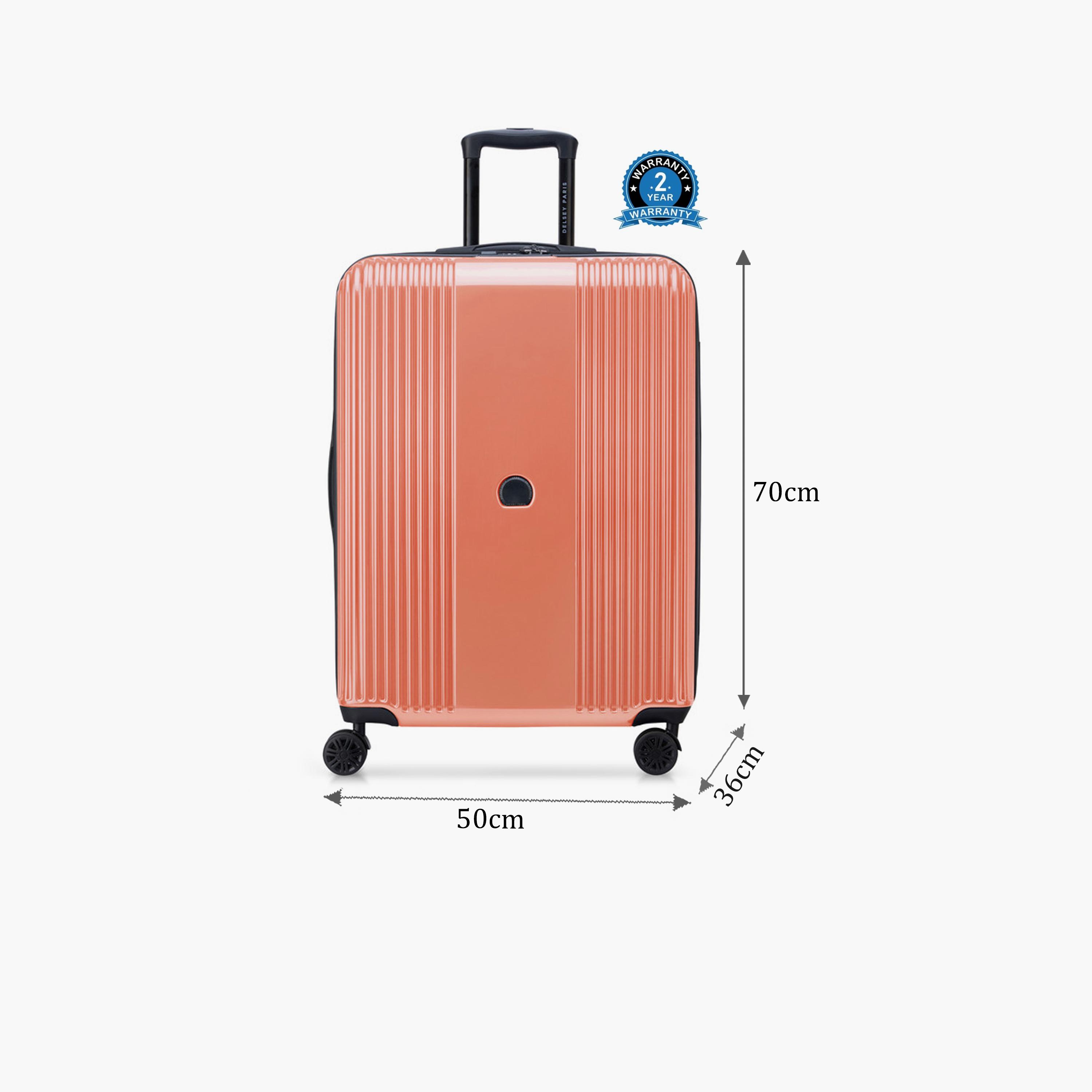 Delsey Paris Ophelie 70 CM Medium Checkin Polycarbonate with ABS Hard Sided 4-Wheeler Spinner Trolley Bag with TSA Lock-travel-luggagesandbags-luggage-image-2
