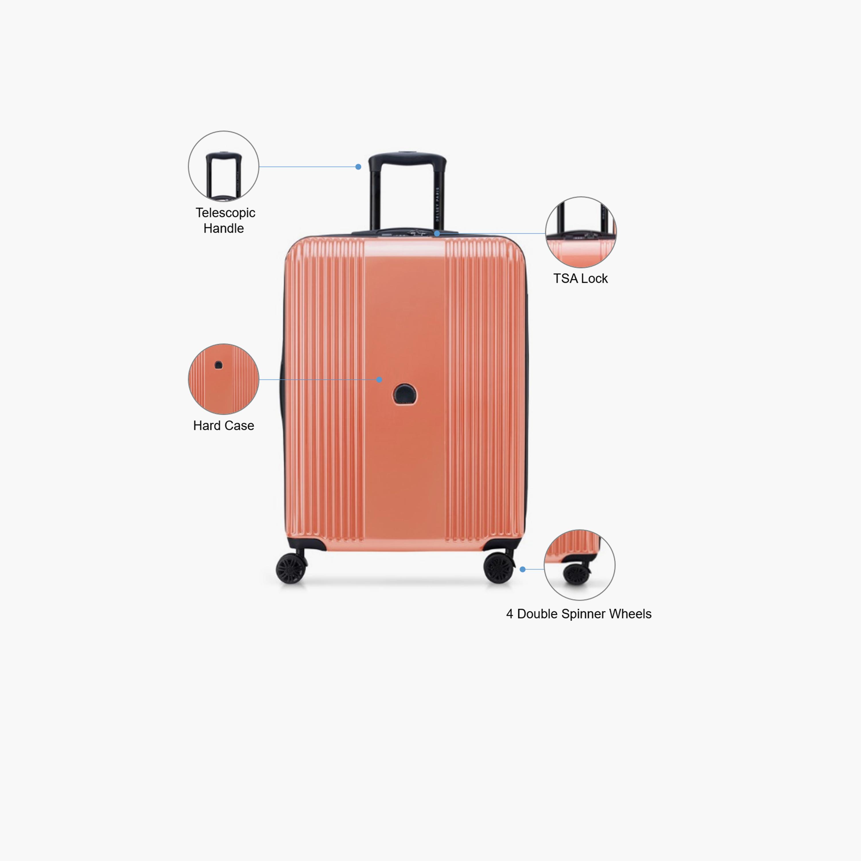 Delsey Paris Ophelie 70 CM Medium Checkin Polycarbonate with ABS Hard Sided 4-Wheeler Spinner Trolley Bag with TSA Lock-travel-luggagesandbags-luggage-image-3
