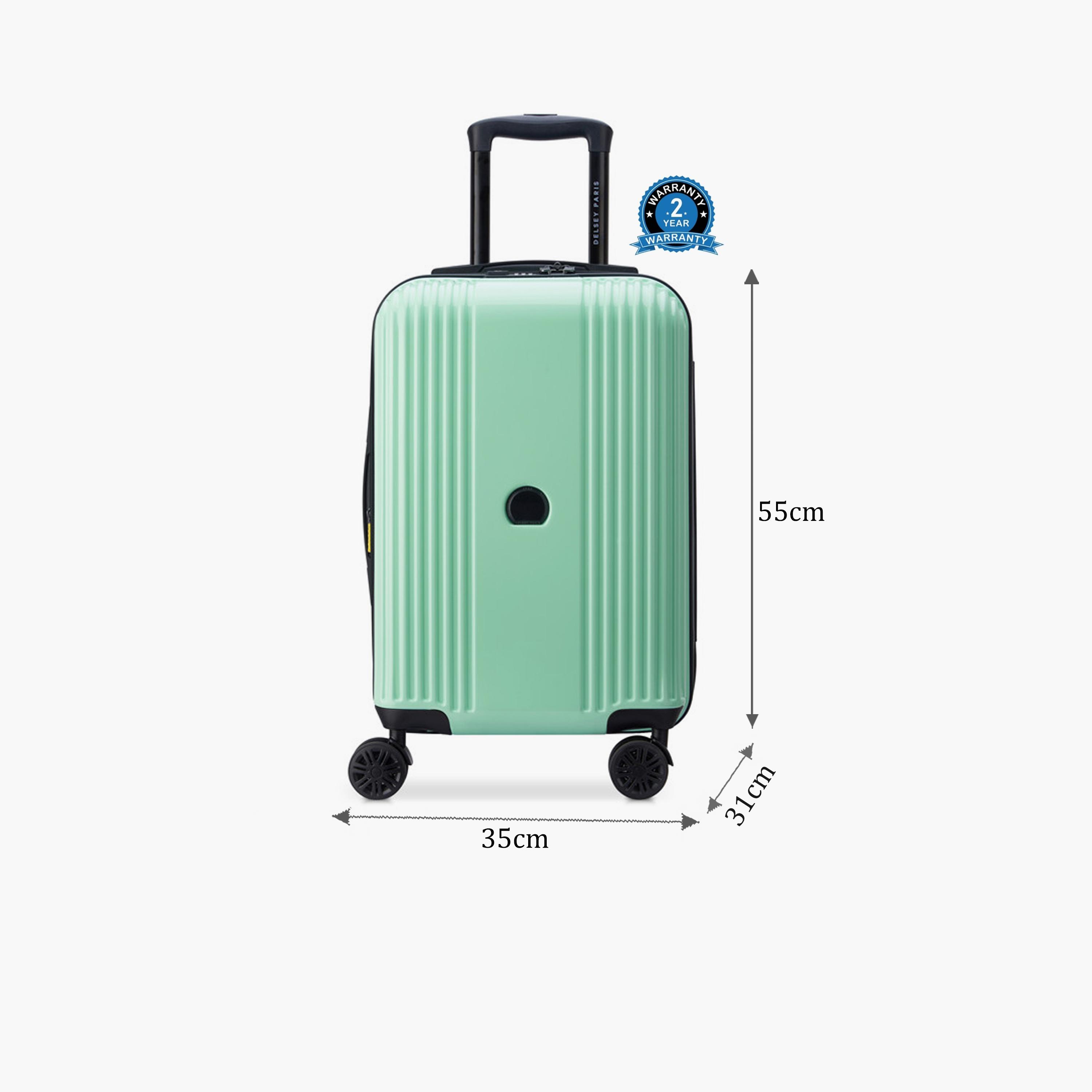 Delsey Paris Ophelie 55 CM Small Cabin Polycarbonate with ABS Hard Sided 4-Wheeler Spinner Trolley Bag with TSA Lock-travel-luggagesandbags-luggage-image-2