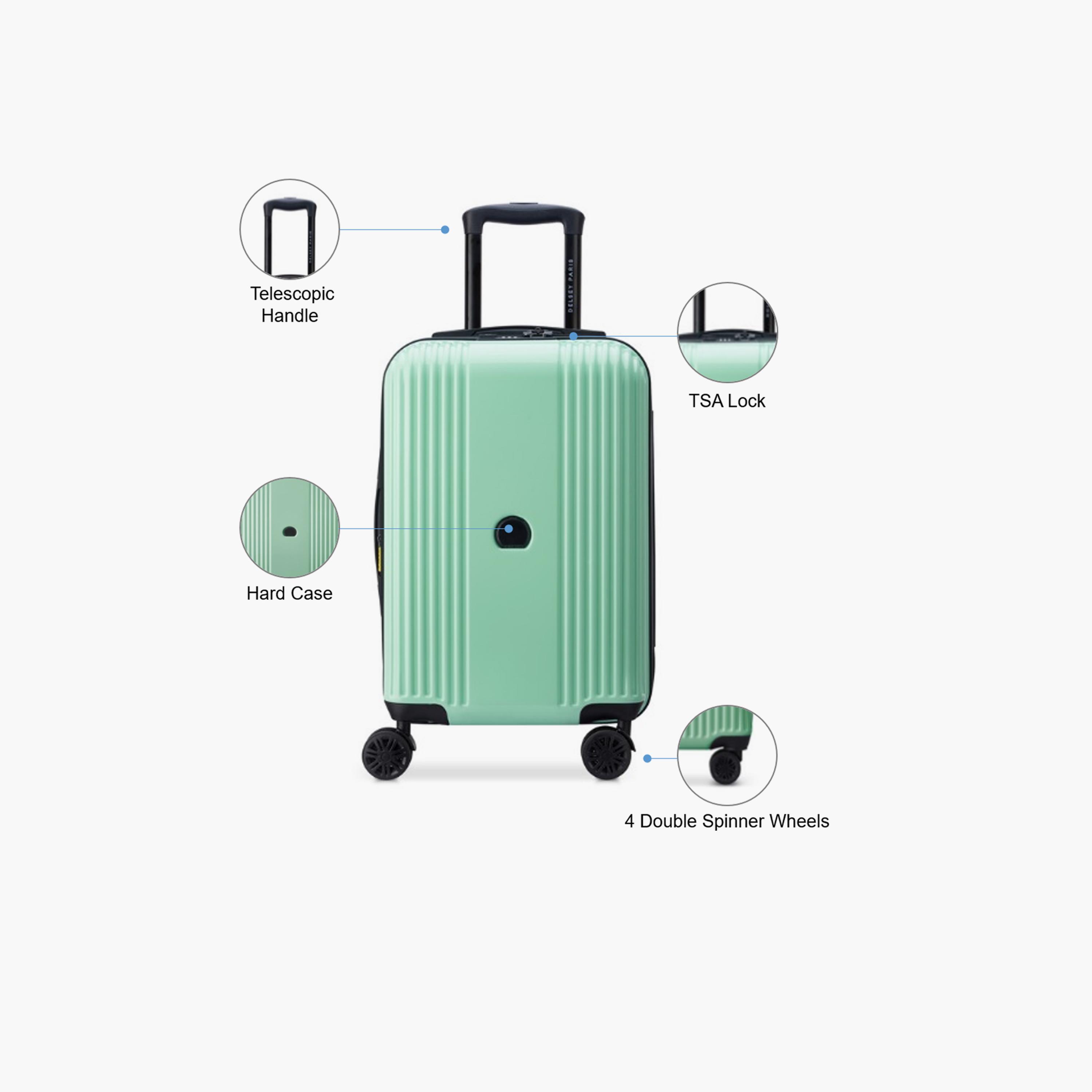 Delsey Paris Ophelie 55 CM Small Cabin Polycarbonate with ABS Hard Sided 4-Wheeler Spinner Trolley Bag with TSA Lock-travel-luggagesandbags-luggage-image-3