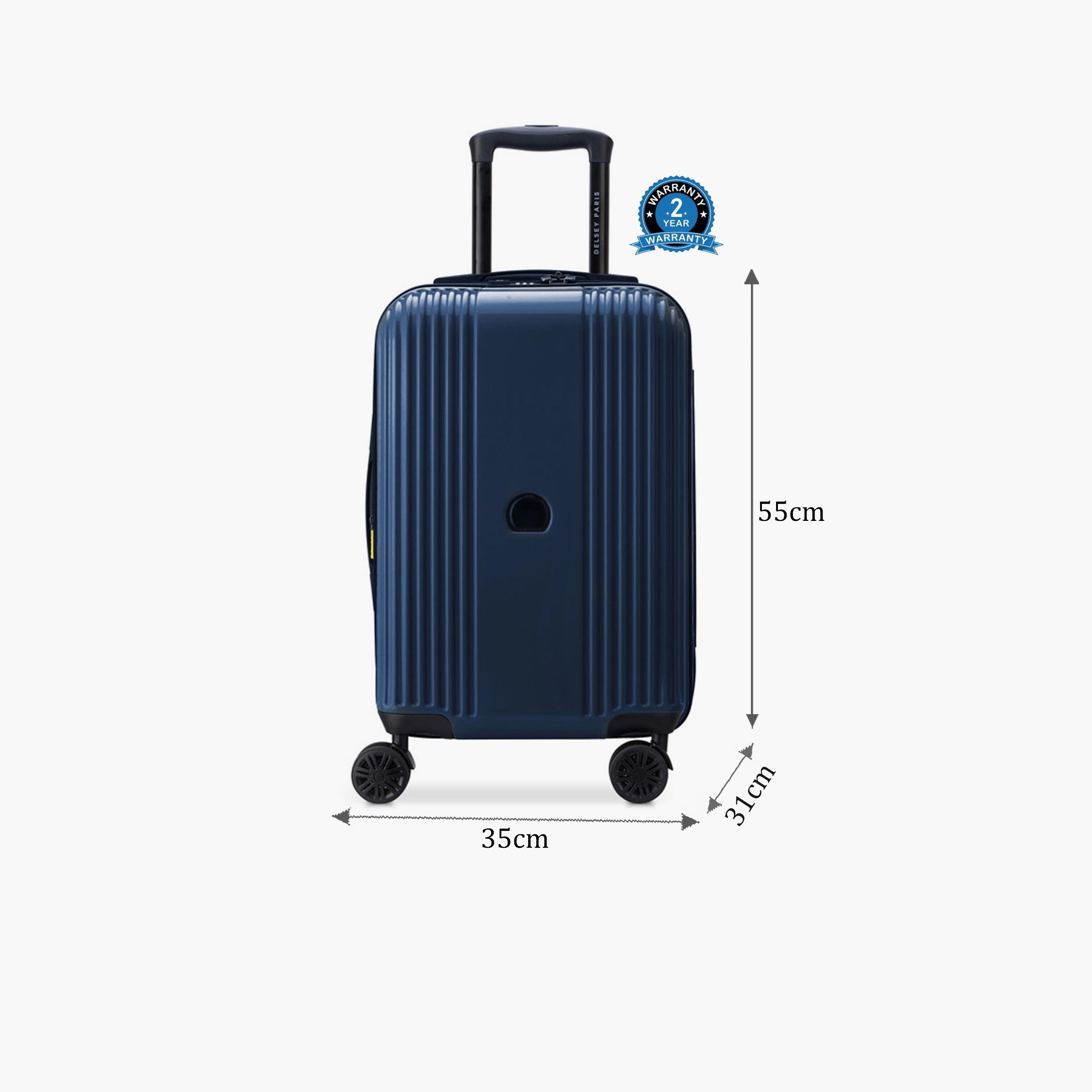 Delsey Paris Ophelie 55 CM Small Cabin Polycarbonate with ABS Hard Sided 4-Wheeler Spinner Trolley Bag with TSA Lock-travel-luggagesandbags-luggage-image-2