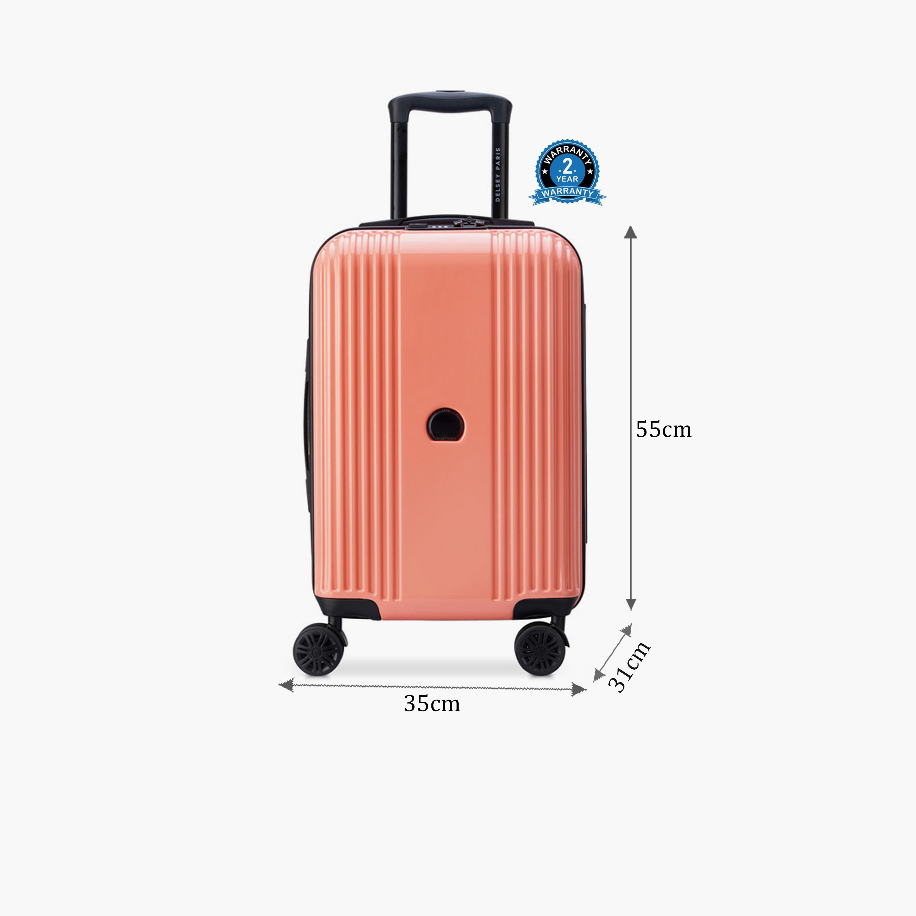 Delsey Paris Ophelie 55 CM Small Cabin Polycarbonate with ABS Hard Sided 4-Wheeler Spinner Trolley Bag with TSA Lock-travel-luggagesandbags-luggage-image-2