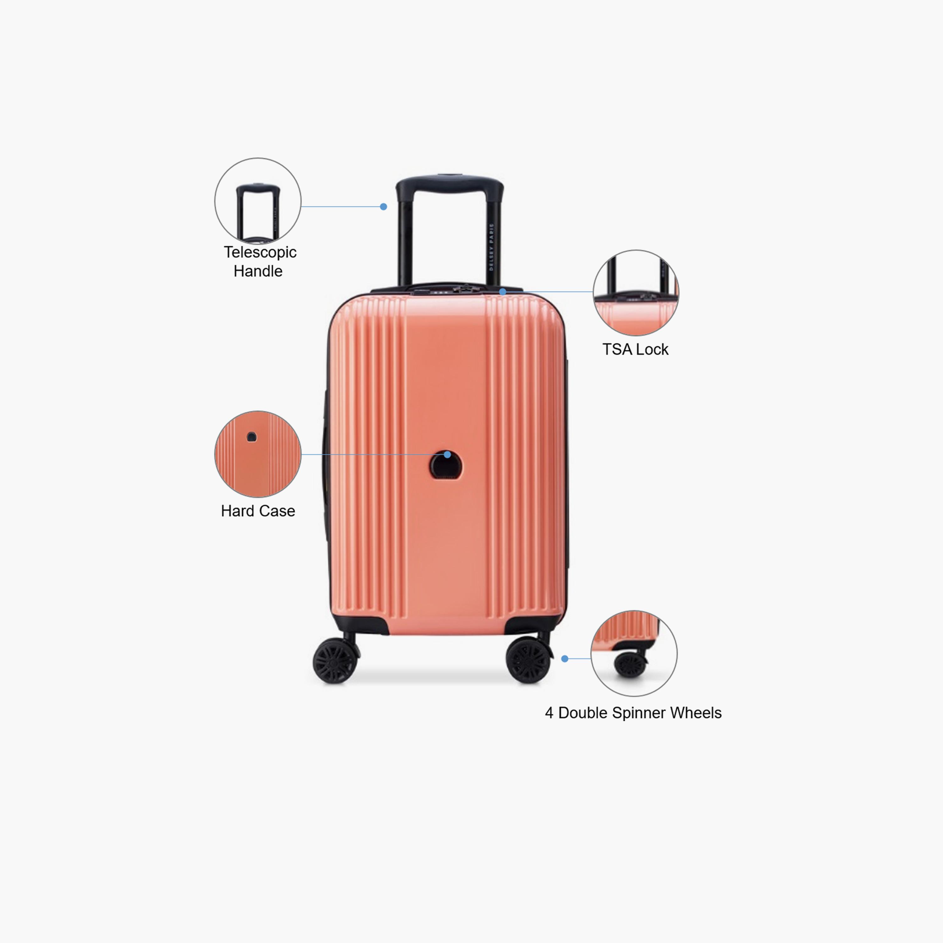 Delsey Paris Ophelie 55 CM Small Cabin Polycarbonate with ABS Hard Sided 4-Wheeler Spinner Trolley Bag with TSA Lock-travel-luggagesandbags-luggage-image-3