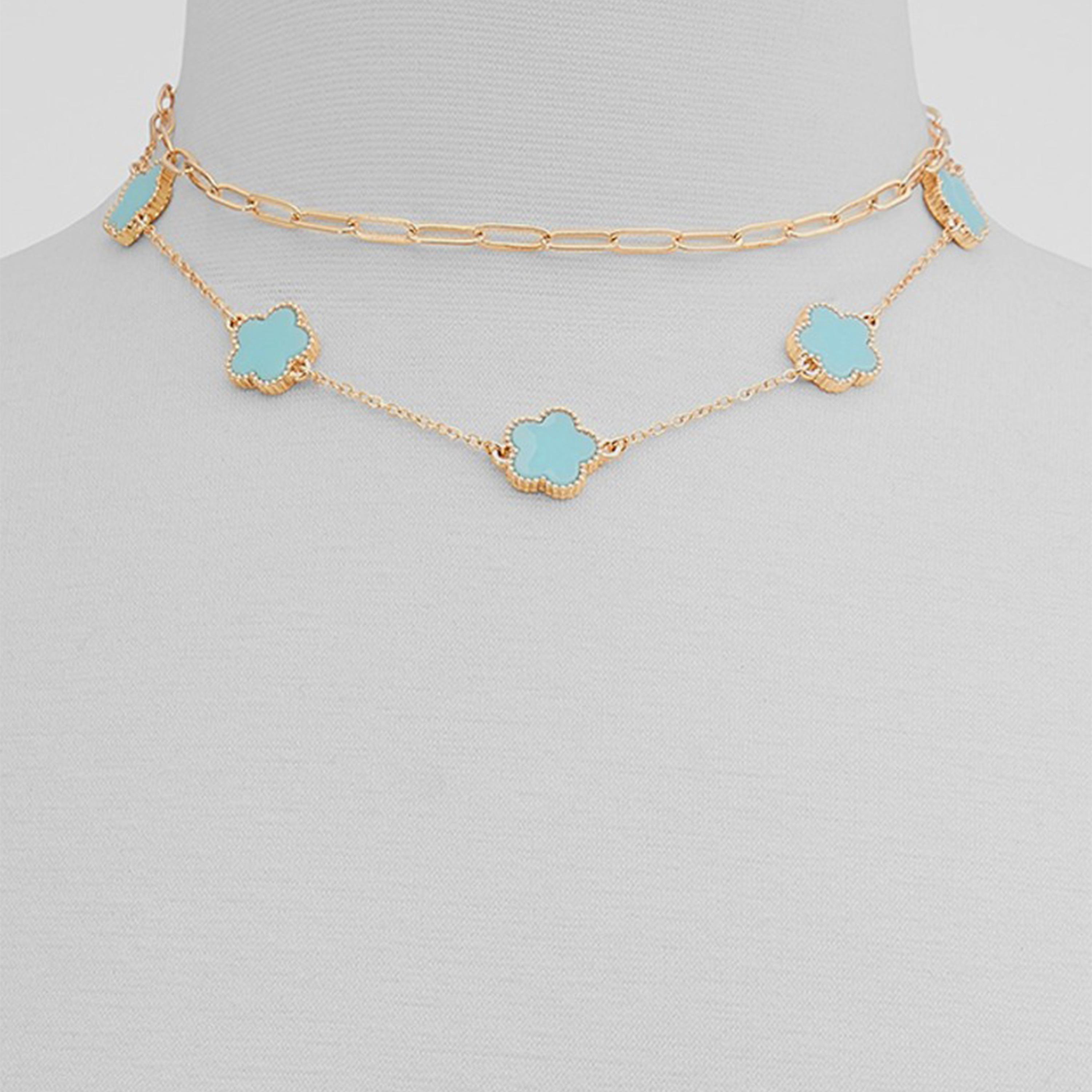 ألدو قلادة نسائية معدنية مرصعة بالفضة متعددة الألوان | مقاس واحد | 23FEELINBLUE-women-watchesandjewellery-jewellery-necklacesandpendants-image-2