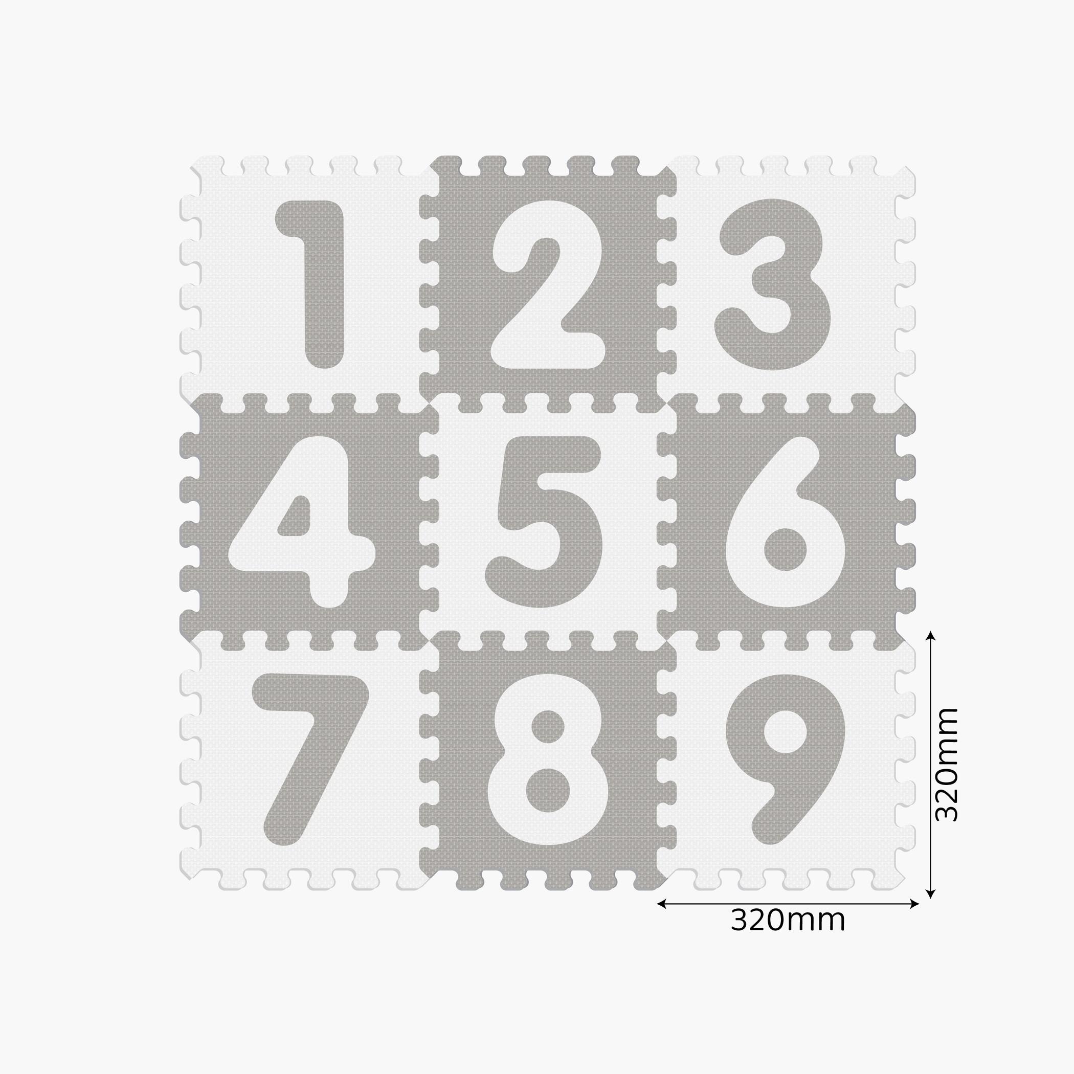 Sunta 9-Piece Number Puzzle Mat Set - 93x93 cm