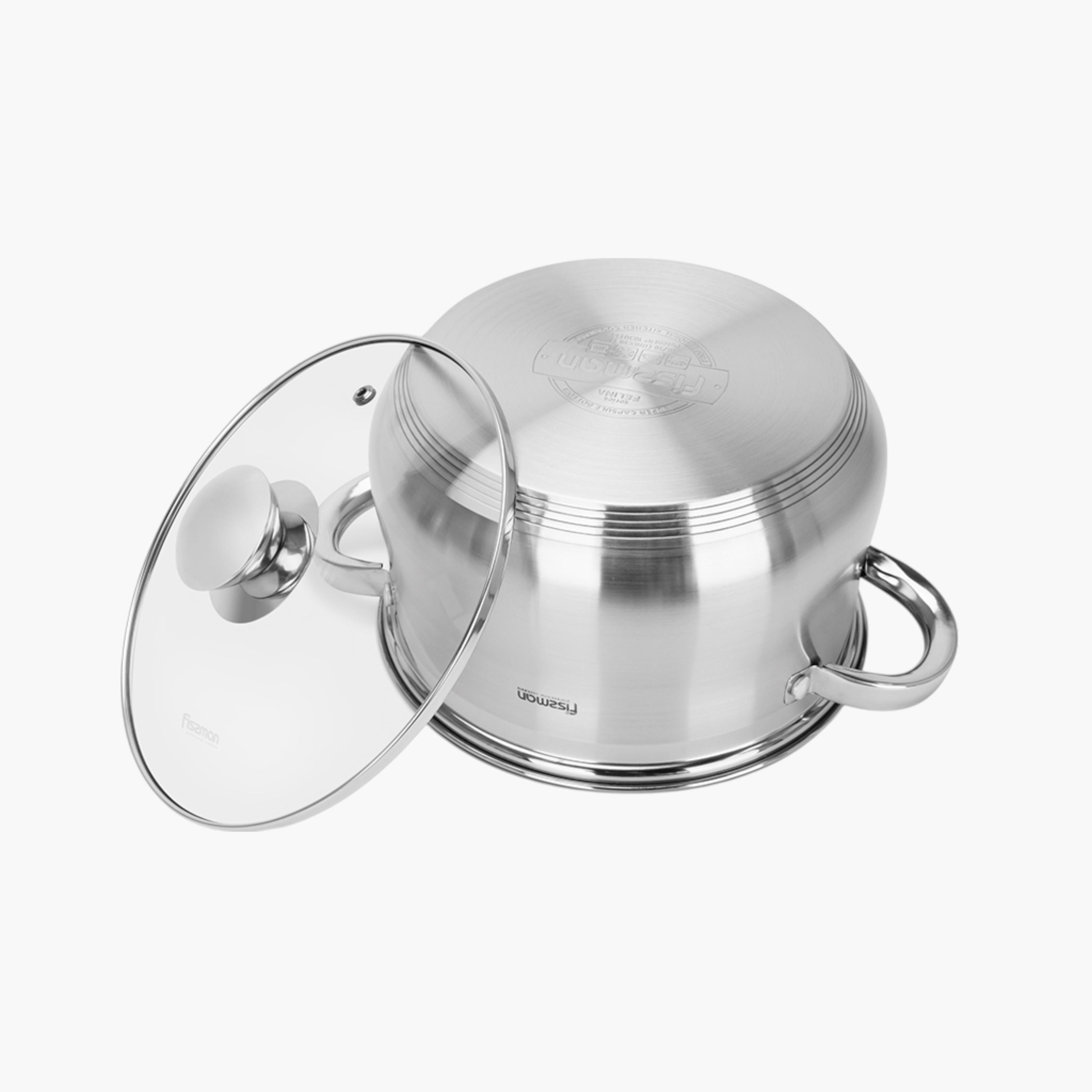 Felina Stainless Steel Stockpot with Glass Lid - 3.9 L-household-kitchen-cookware-potsandpans-image-7
