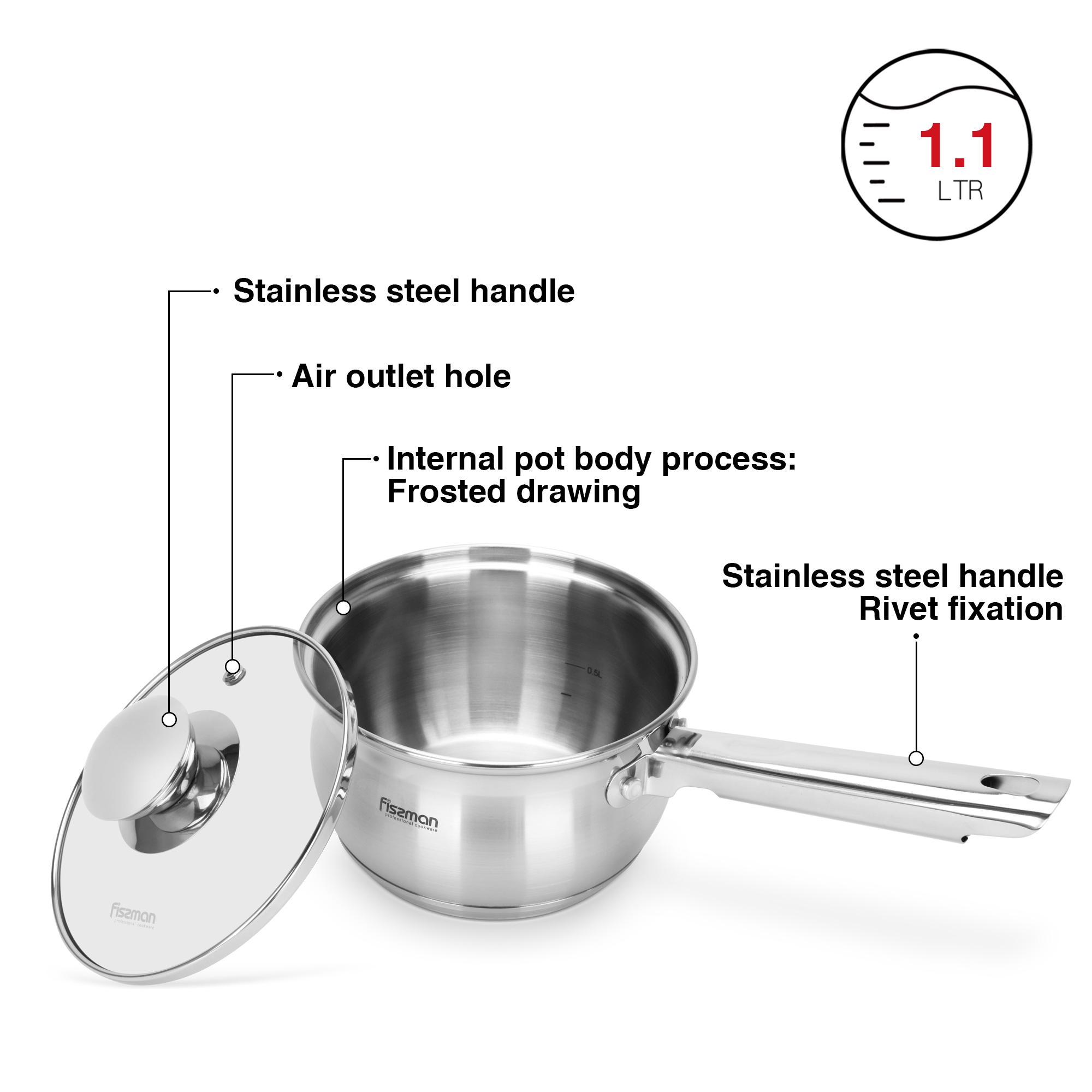 Felina Stainless Steel Saucepan with Lid - 1.1 L-household-kitchen-cookware-potsandpans-image-2