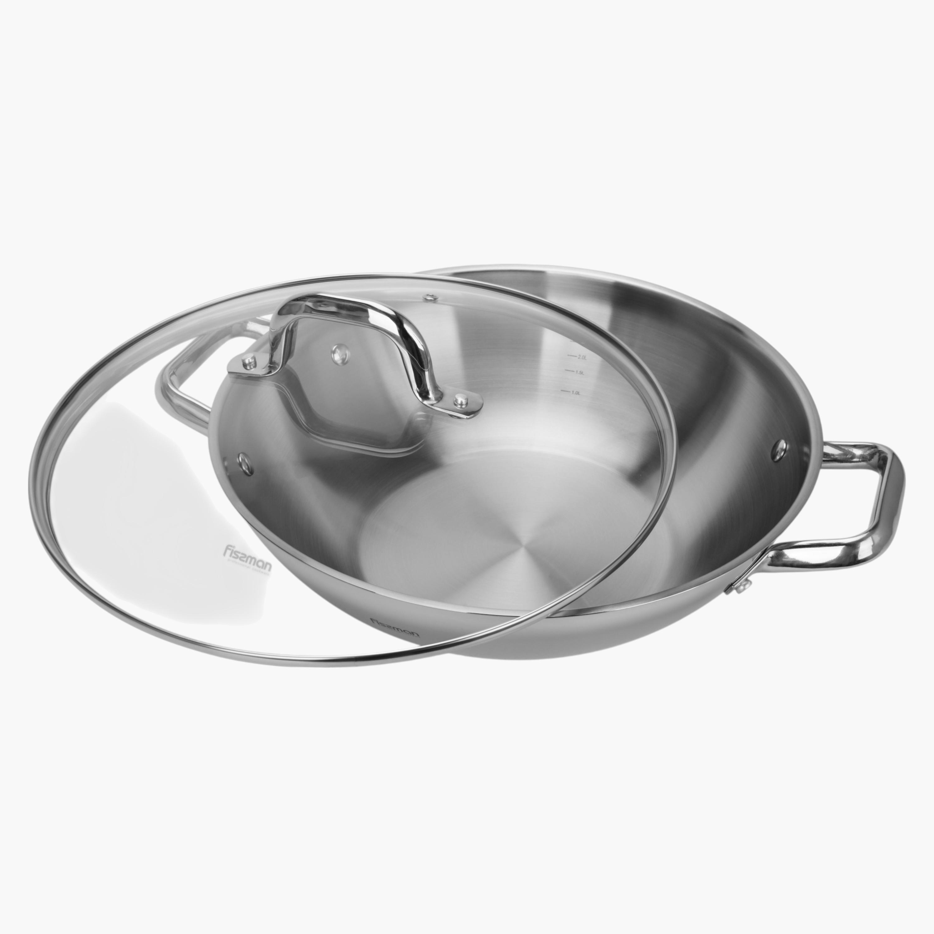 مقلاة ووك ستانليس ستيل مع غطاء زجاجي فيرو من فيسمان - 5 لتر-household-kitchen-cookware-potsandpans-image-3