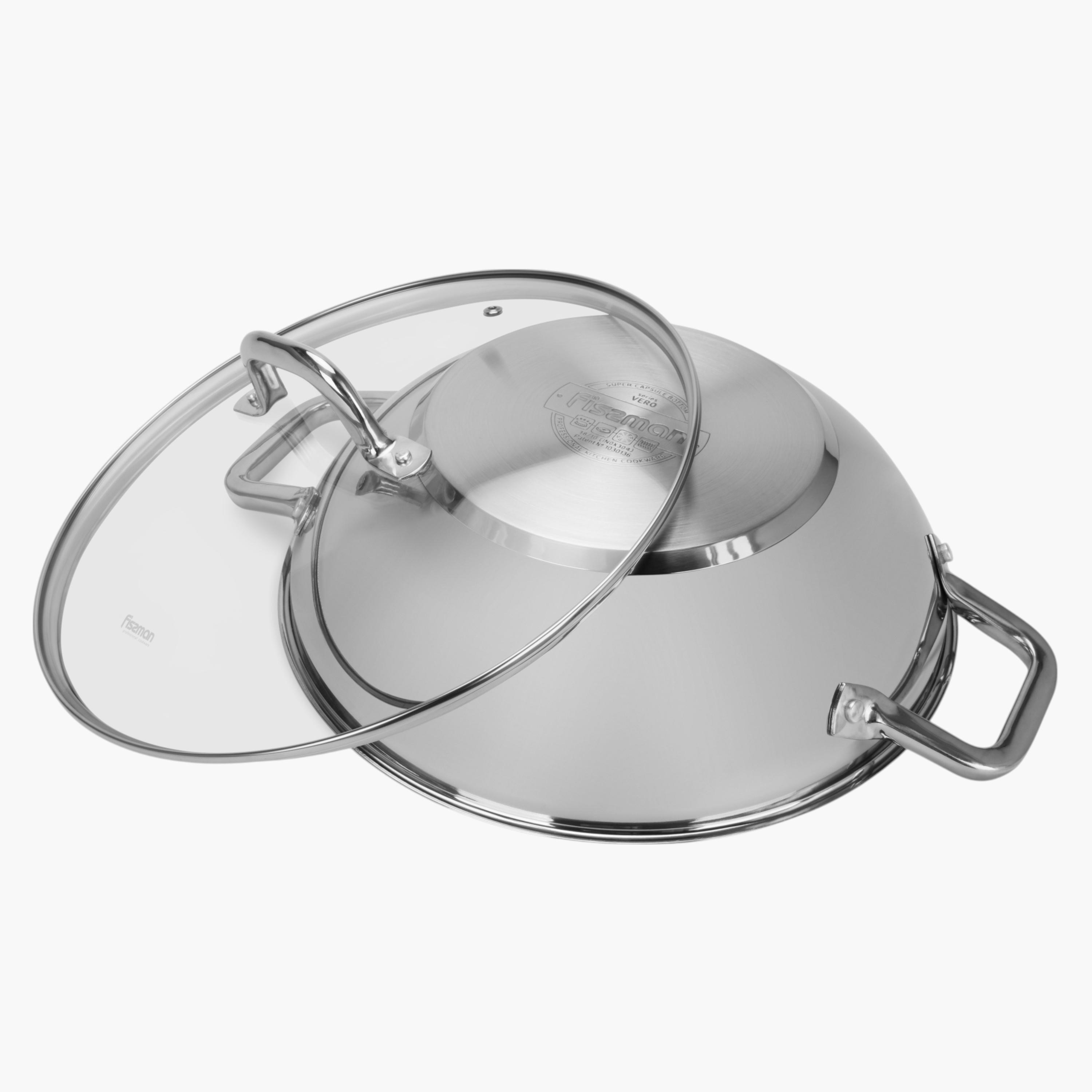مقلاة ووك ستانليس ستيل مع غطاء زجاجي فيرو من فيسمان - 5 لتر-household-kitchen-cookware-potsandpans-image-4