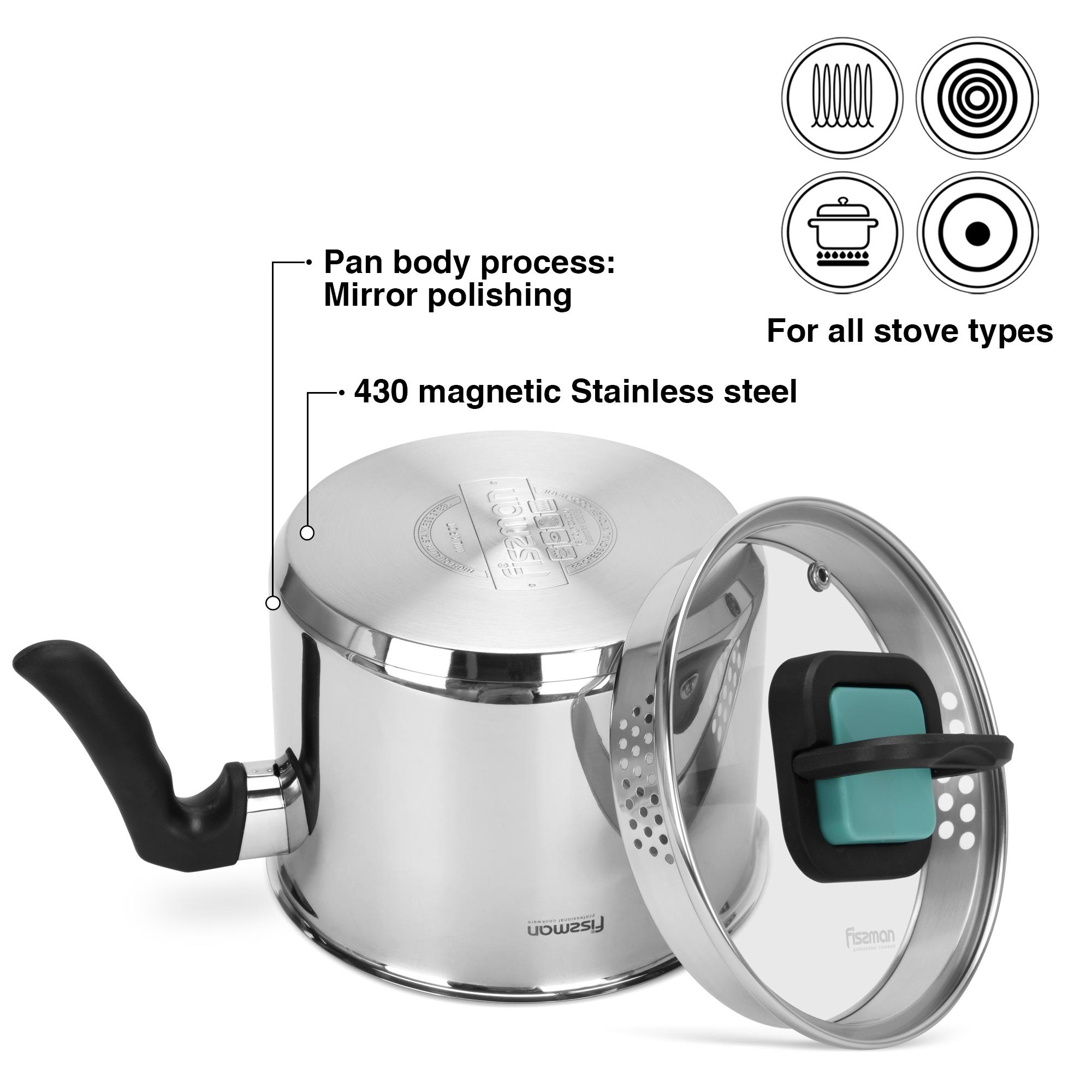 Stainless Steel Milk Pot with Glass Lid - 2.5 L-household-kitchen-cookware-potsandpans-image-3