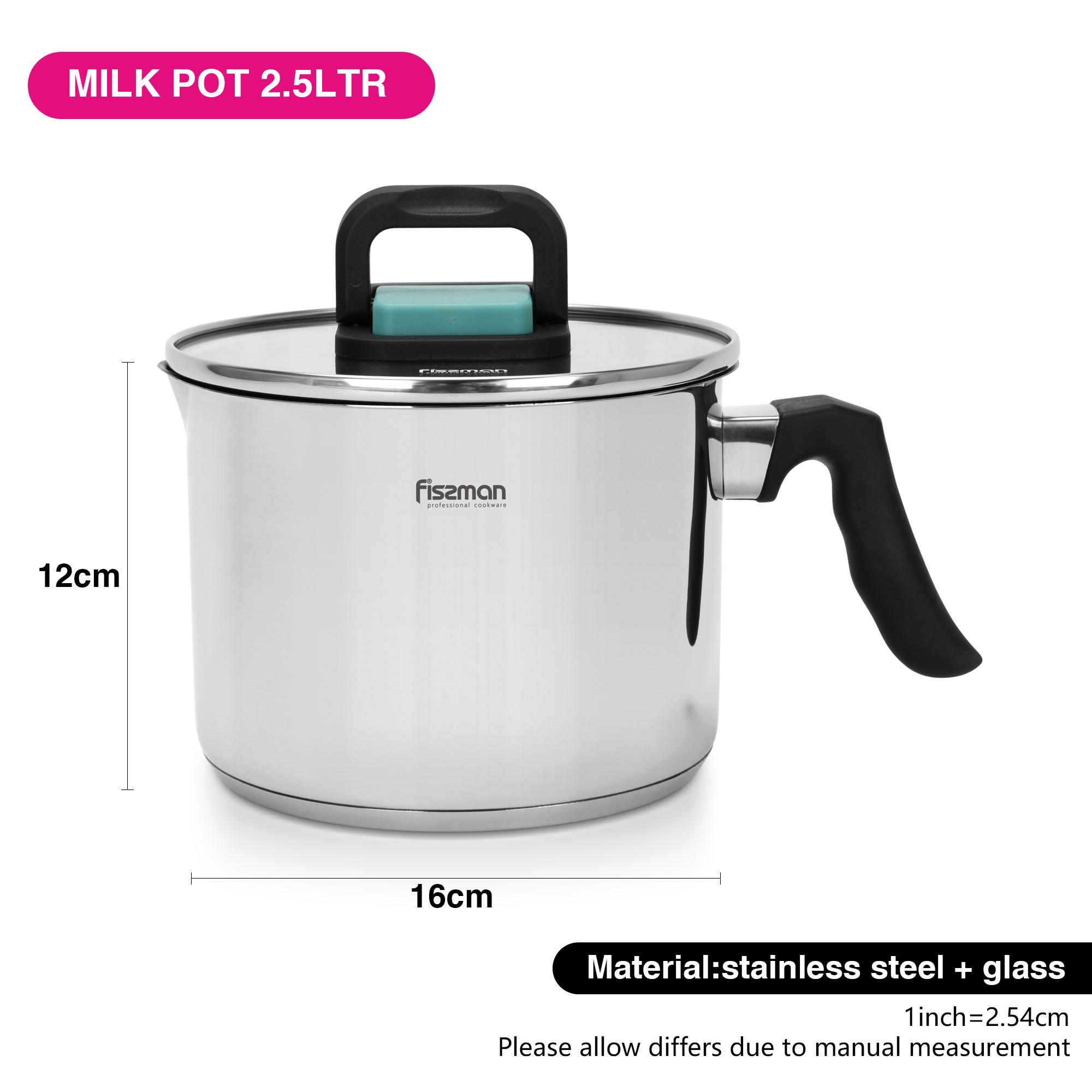 Stainless Steel Milk Pot with Glass Lid - 2.5 L-household-kitchen-cookware-potsandpans-image-4