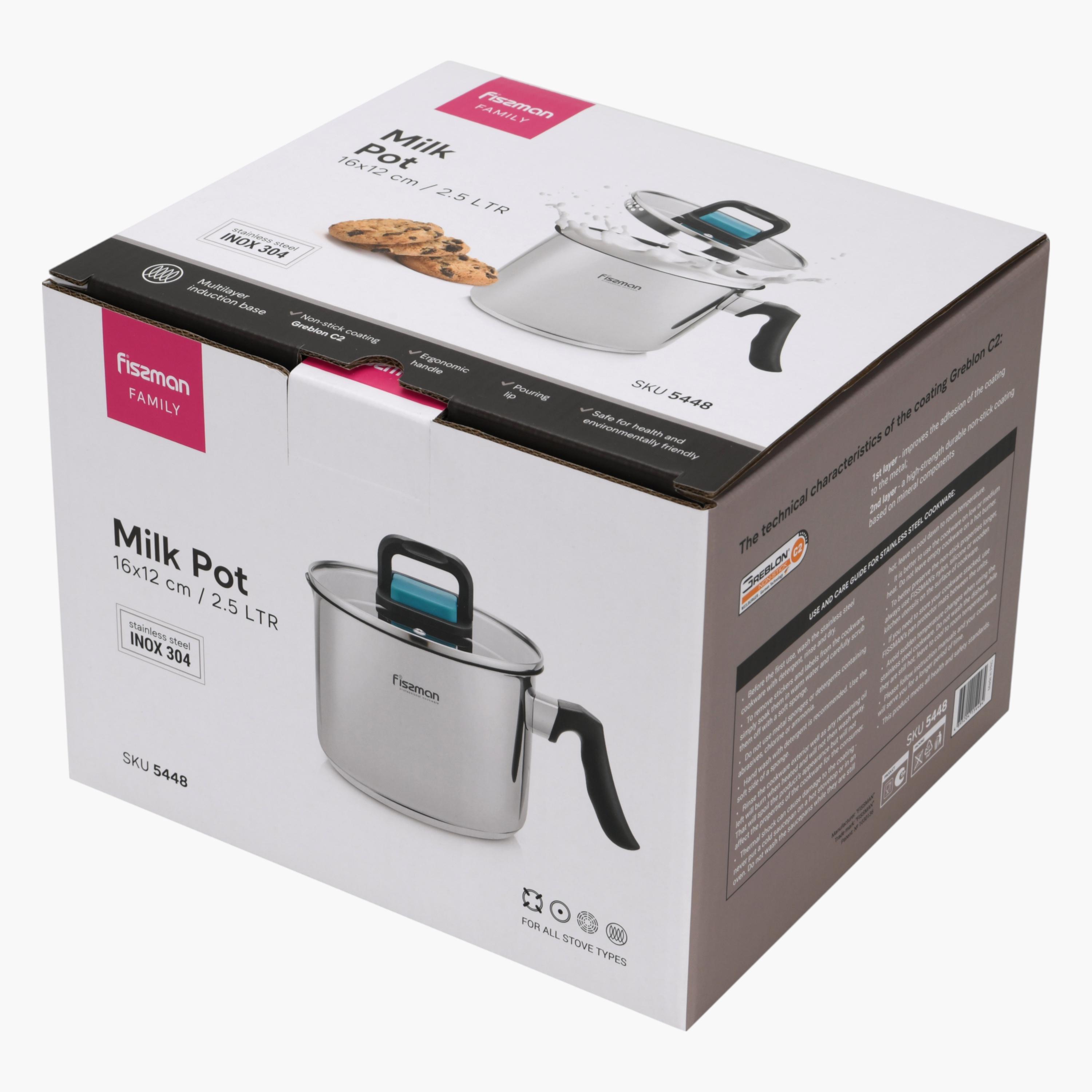 Stainless Steel Milk Pot with Glass Lid - 2.5 L-household-kitchen-cookware-potsandpans-image-7