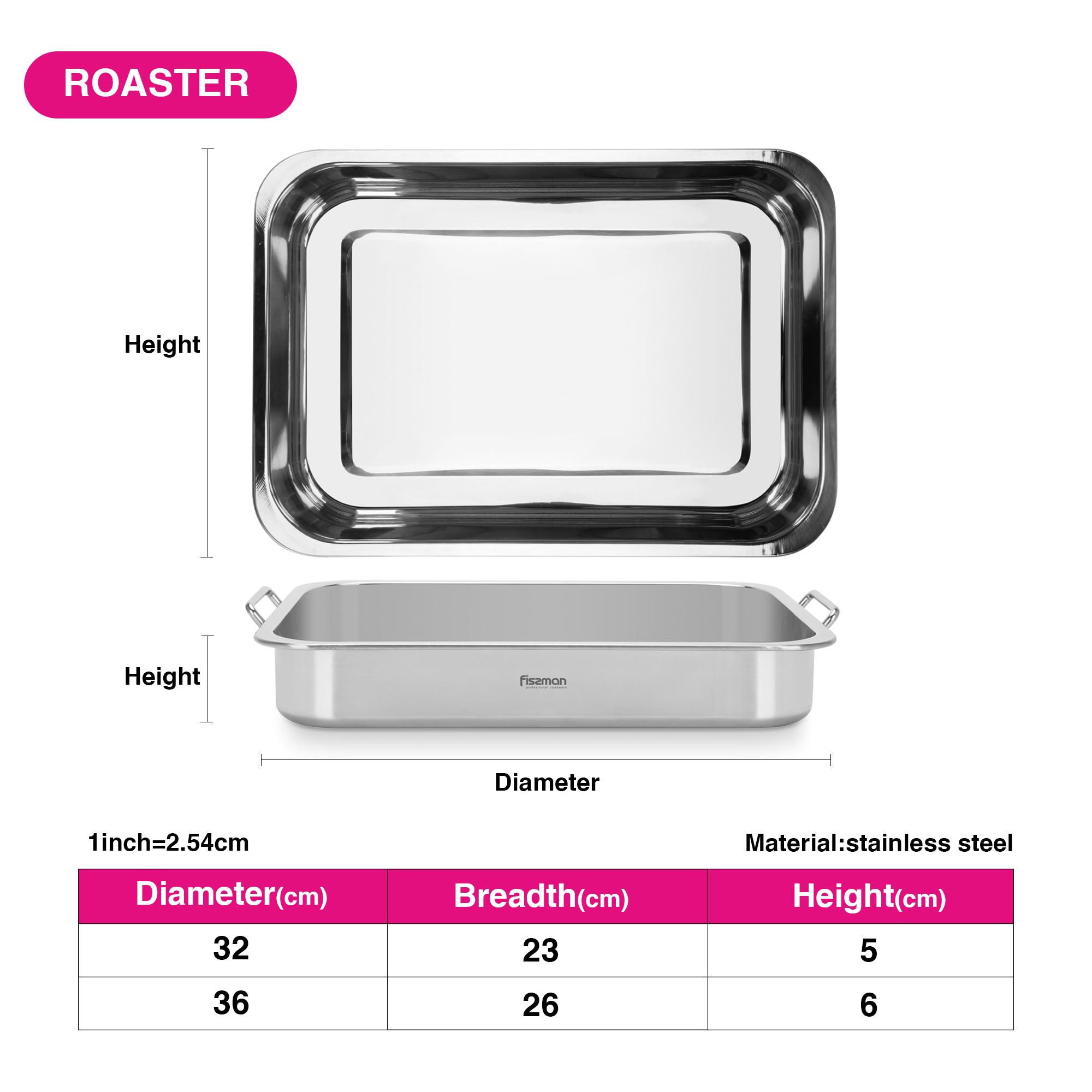 Stainless Steel Roaster - 36 cm-household-kitchen-cookware-cookwareandsets-image-3